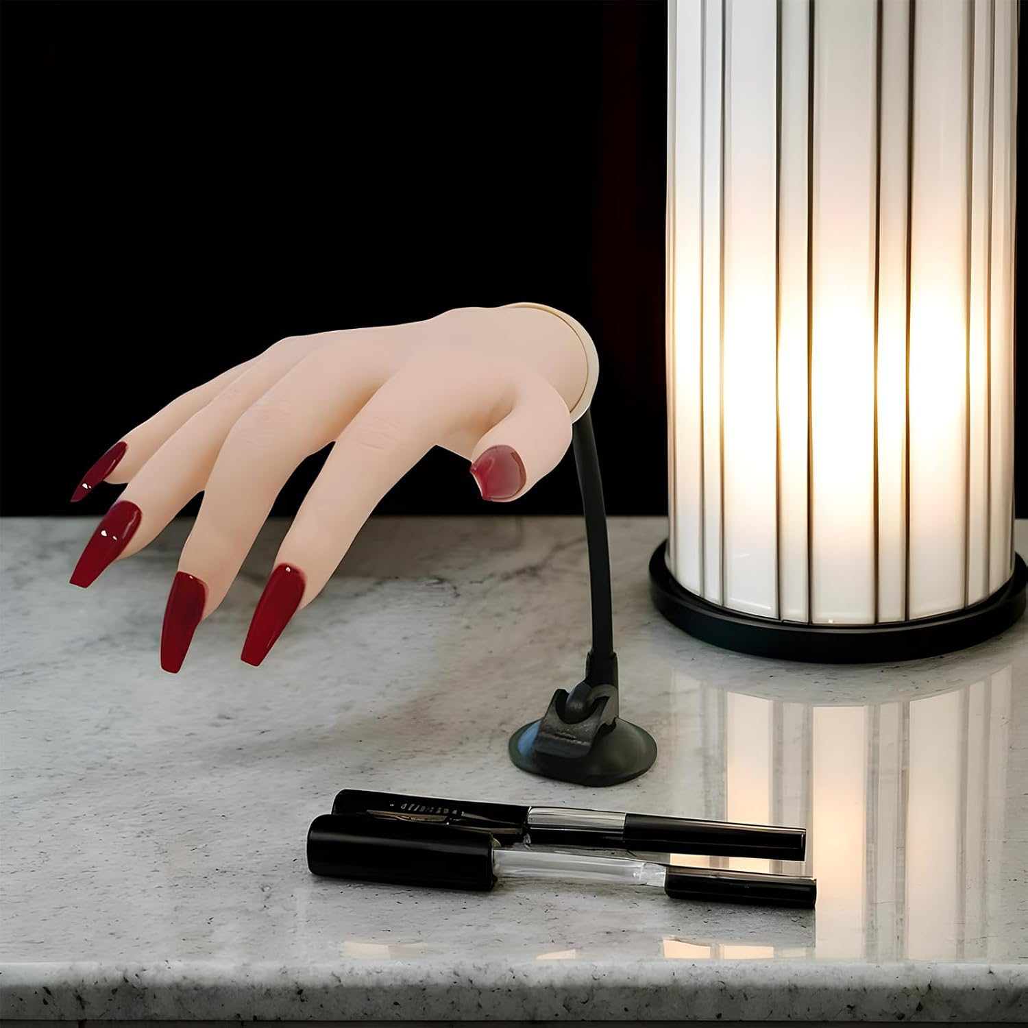 Hand for Practice Manicure - Manicure Practice - Flexible Fingertips with Gel Adhesive Suction Cup for Beginners and Women Salon Demonstration image number 5