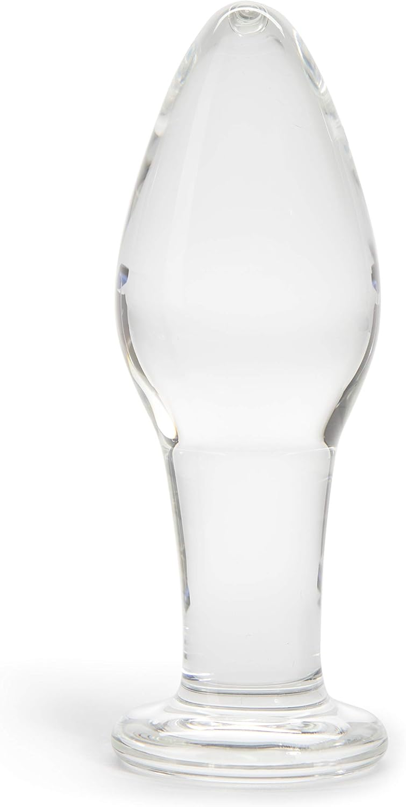 Lovehoney Pure Pleasure Butt Plug - 4 Inch Glass Anal Plug - Tapered Tip with Flared Base - Waterproof - Clear image number 4
