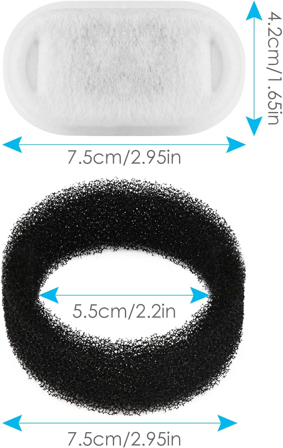 Damohony Pet Water Fountain Filters Rectangle Replacement, Replacement Sponge Filters Compatible for PETLIBRO Stainless Steel Cat Water Fountain image number 6