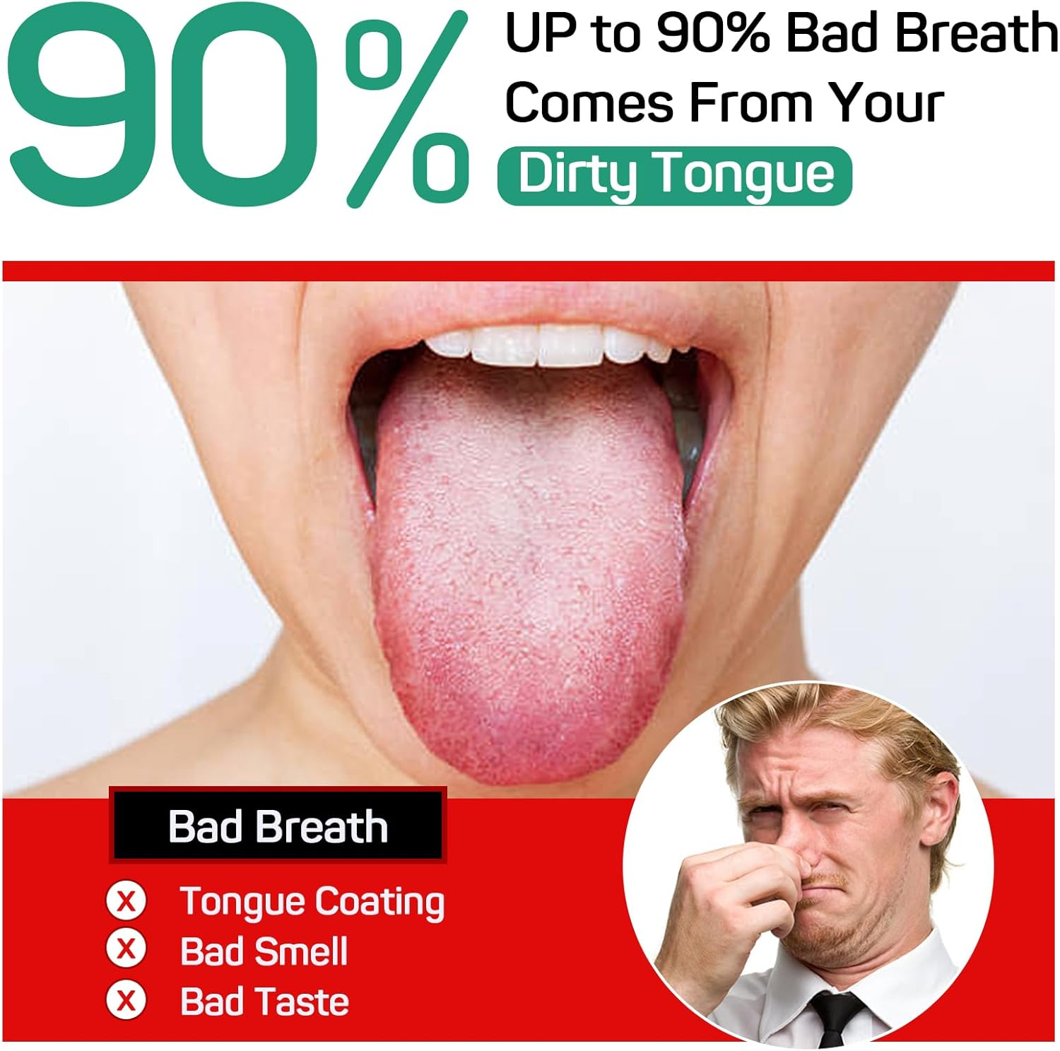 RONAVO Tongue Scraper Stainless Steel (2 Pack), Cure Bad Breath Medical Grade Tongue Cleaners, 100% BPA Free Metal Tongue Scrapers Fresher Breath in Seconds - 2 Colors Tongue Scraper image number 7