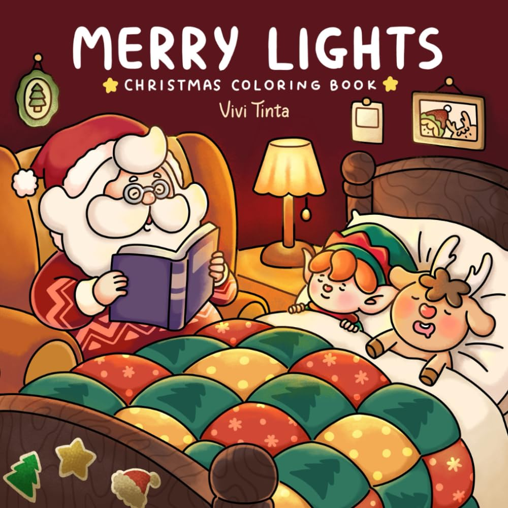 Merry Lights: Christmas Coloring Book for Adults & Teens Featuring Festive Holiday Winter Designs