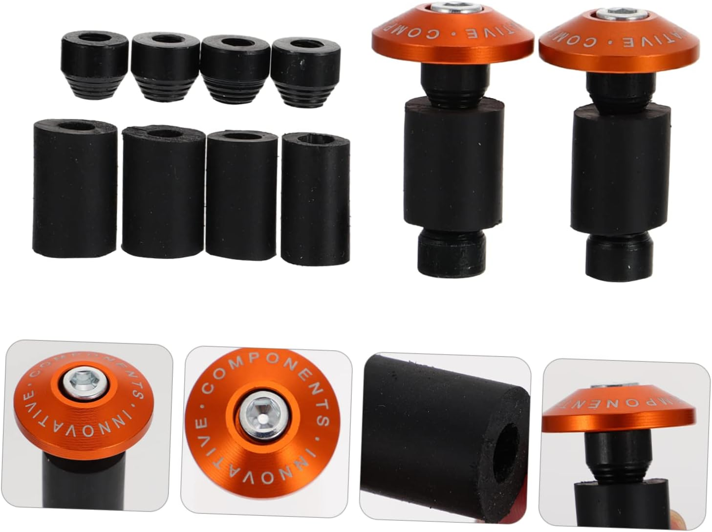 LABRIMP Handlebar Grip Plug Motorcycle Aluminum Handlebar Grip round Plug for Motorcycle Off-Road Motorbike Accessory Modification image number 2