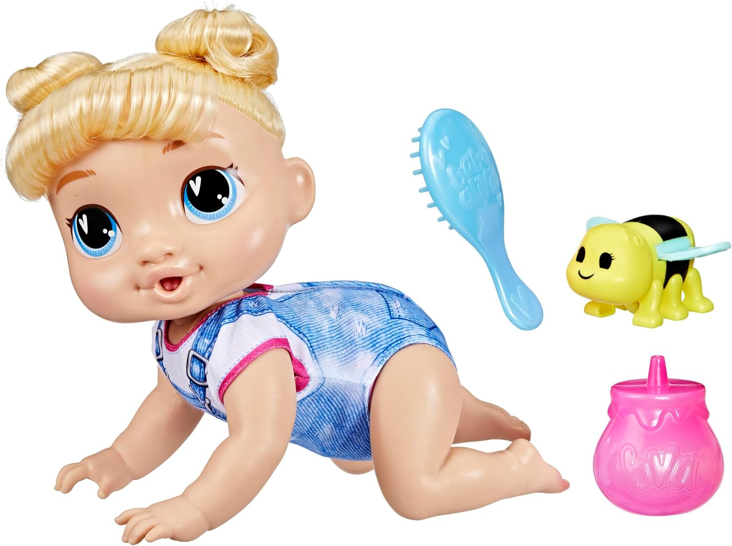 Baby Alive Crawl 'N Play Harper Hugs Electronic Crawling Baby Doll Set, Blonde Hair, Preschool Toys for Girls & Boys 3 Years & Up image number 3
