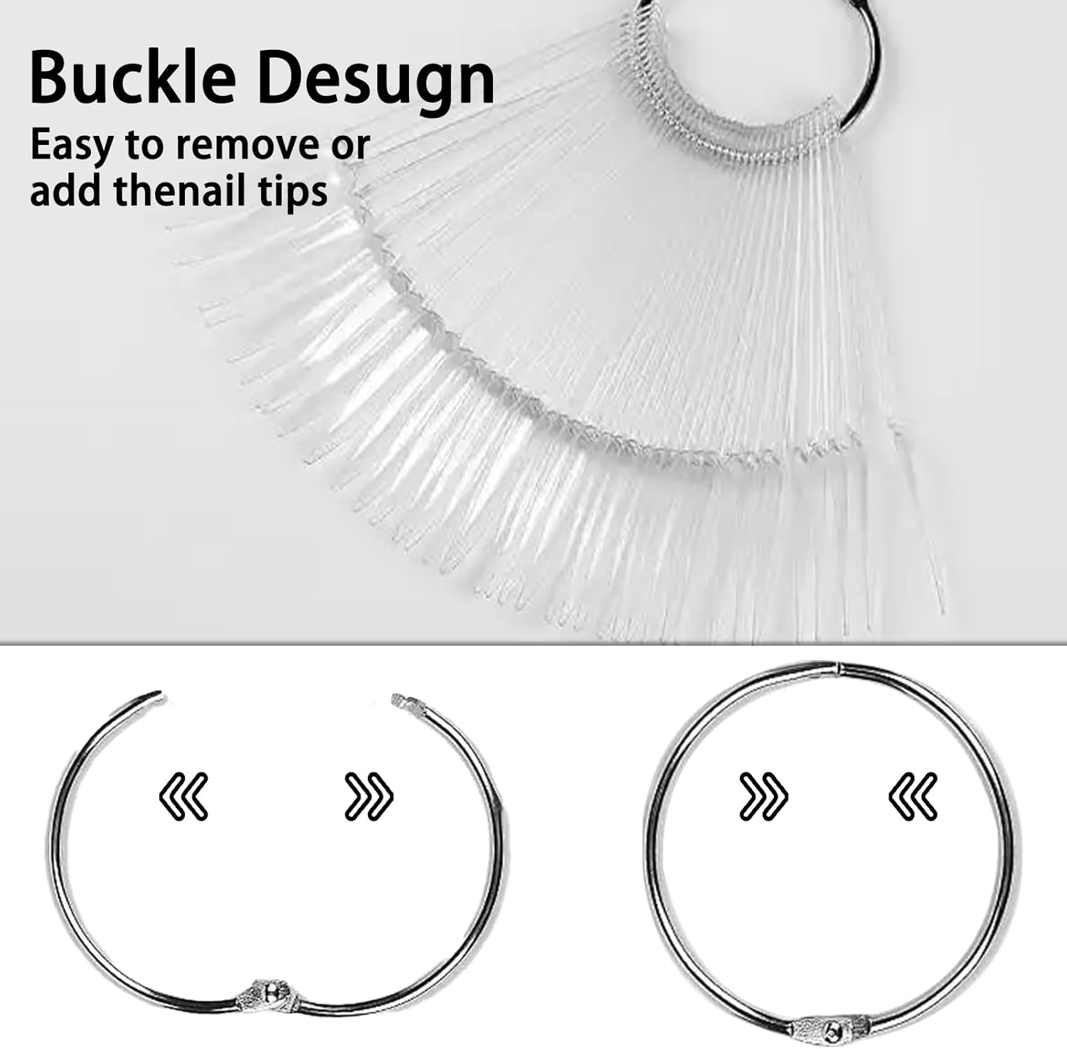 100-Piece Nail Swatches Sticks in Transparent, Detachable Practice Nails Sticks for Beginner, Nail Art Tips Nail Display for Salon image number 5