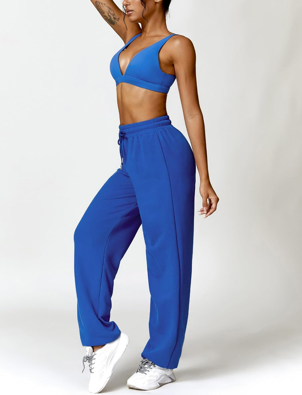 KEOYA Sport Bra for Women Deep V Neck Workout Tank Top Lightweight Loungline Padded Bra Elastic Shoulder Straps Crop Top image number 6