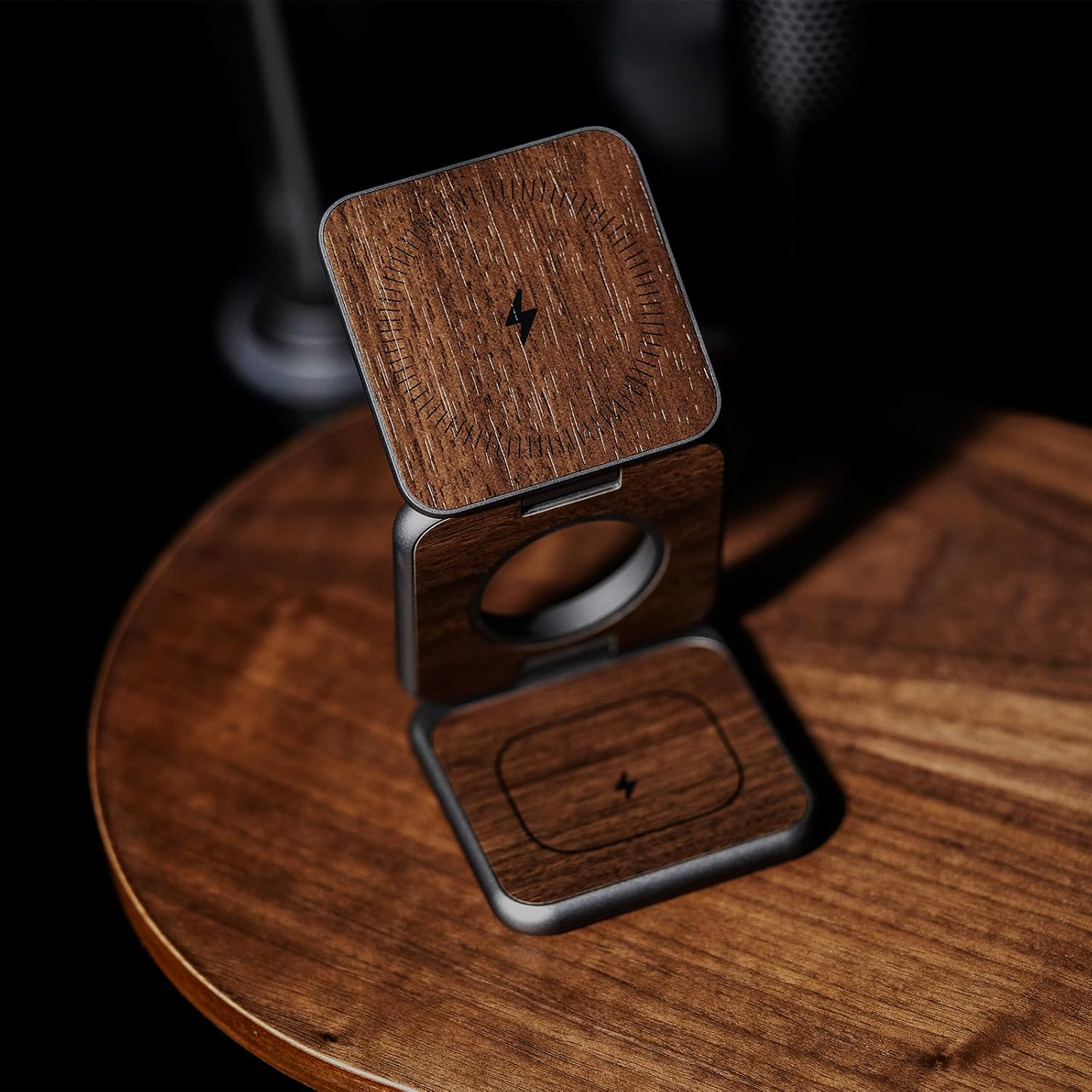 KU XIU X40 Magnetic Wireless Charger, 3 in 1 Wireless Charging Station for Apple Devices, Foldable Portable Fast Charging Stand for Iphone 17/16/15/14/13/12 Pro Max & Apple Watch, Airpods - Wood Grain image number 2