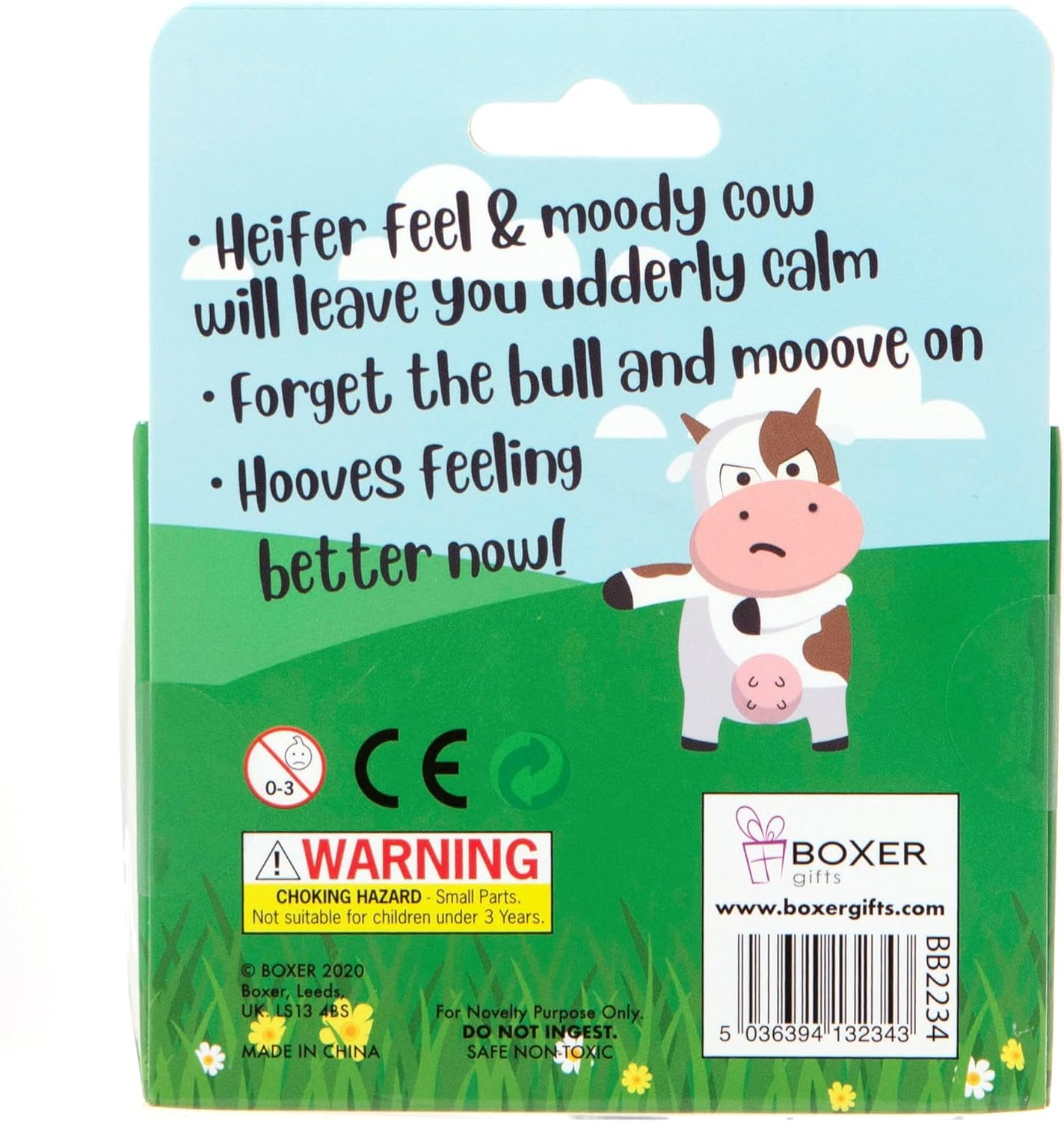 Boxer Gifts Moody Cow Stress Relief Toy, Funny Squishy Desk Toy, Novelty Stress Ball, Farm Animal Themed, Anxiety Relief Toy, Humorous Present, Squeeze Away Stress, Bright Fun Packaging image number 4