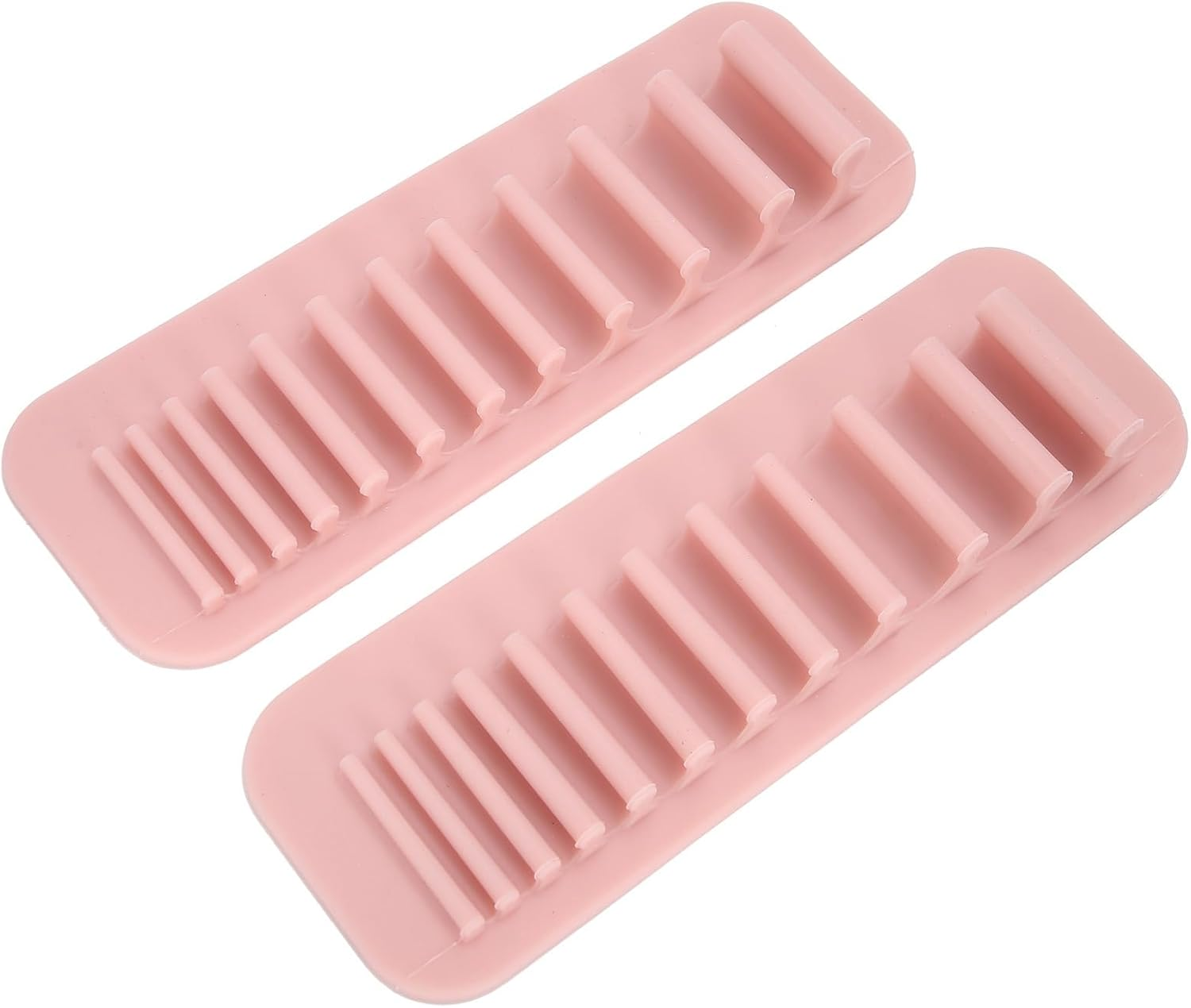 OEBUAFI Wall Mounted Toothbrush Storage Rack, 2 Piece Makeup Brush Drying Organizer, Multifunctional Silicone Cosmetic Brush Holder, Ideal for Small Spaces image number 3