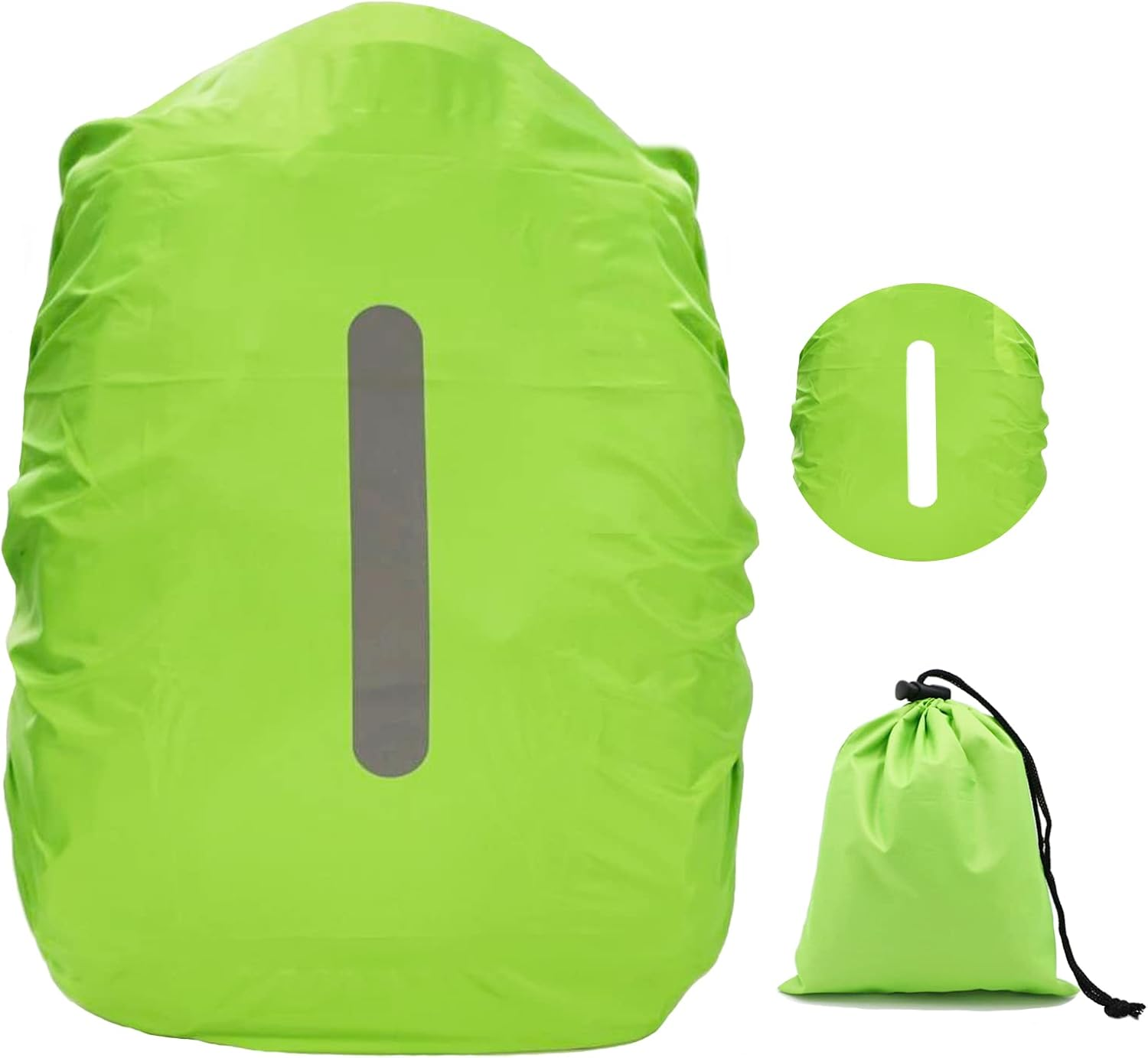 Rain Cover for Backpacks with Reflective Strips, 15L-50L Waterproof Backpack Rain Cover with Storage Bag, Rain Cover School Bag for Hiking, Camping, Travel, Cycling