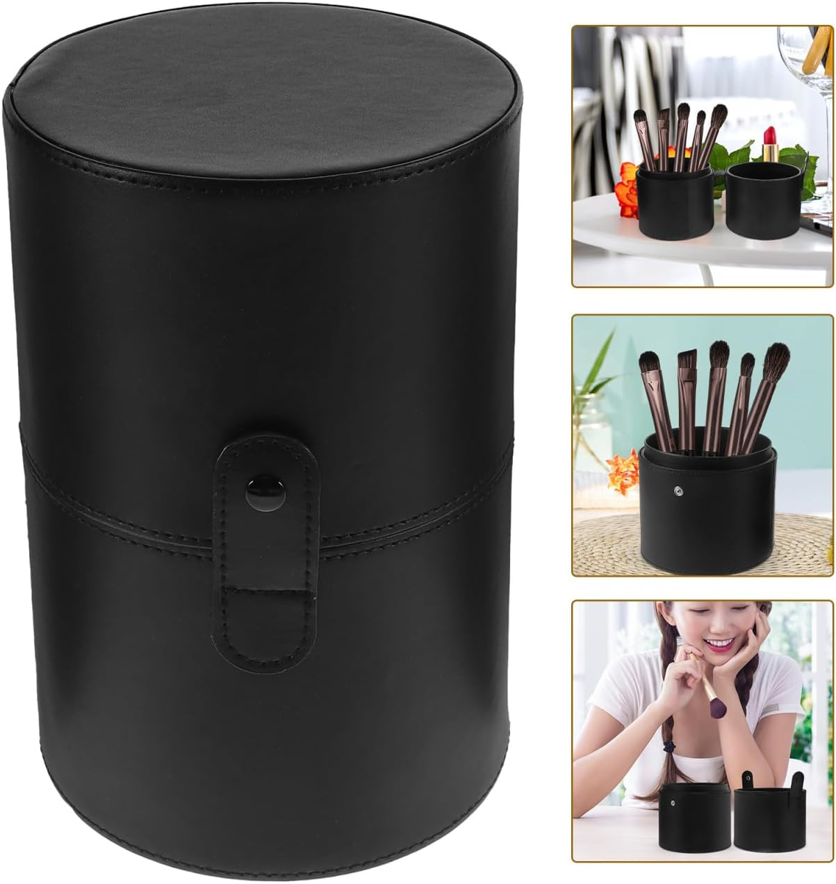 PACKOVE Travel Brush Toiletries Headband Container Cylinder Makeup Brush Case Storage Bin Toolbox Make up Brush Holder Organizer Storage Box Makeup Organizer Travel Pu Miss image number 2