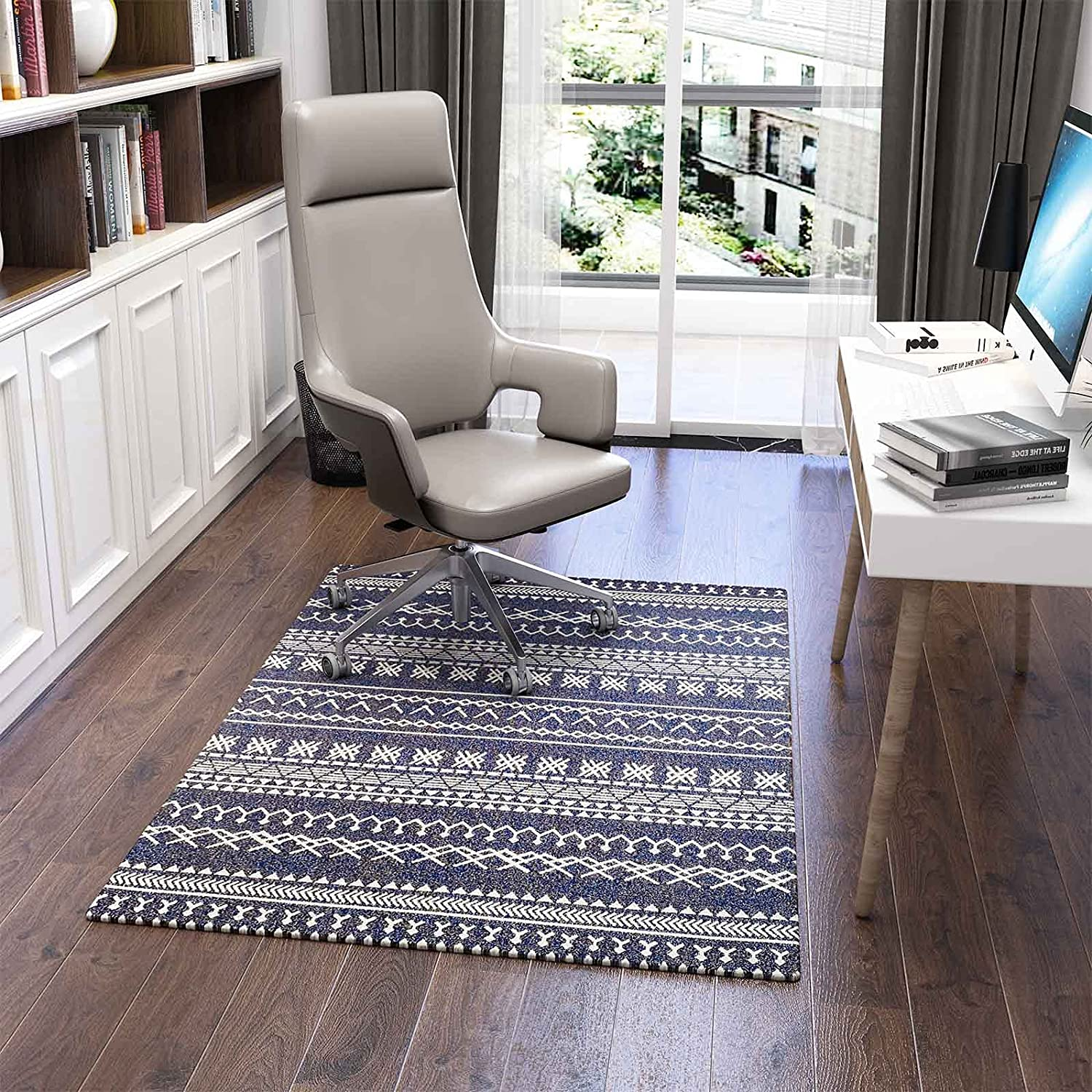 Luxury Chair Mat for Carpeted Floor, Office Chair Mat Hardwood Floors, 120 X 90Cm Multi-Purpose Protector Chair Carpet for Home and Office, Protects Floors, Anti-Skidding, Home Office, Ll-Santiago