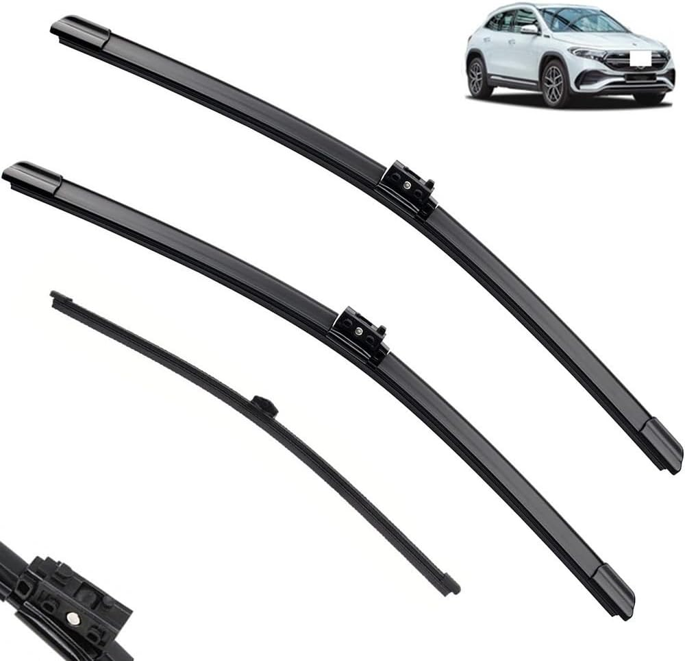 Front Rear Wiper Blades Compatible with Mercedes Benz EQA 2021 2022 H243 Windshield Windscreen Window EQA250 EQA 250 300 350 Car Accessories (Color : FRONT REAR, Size : RHD)