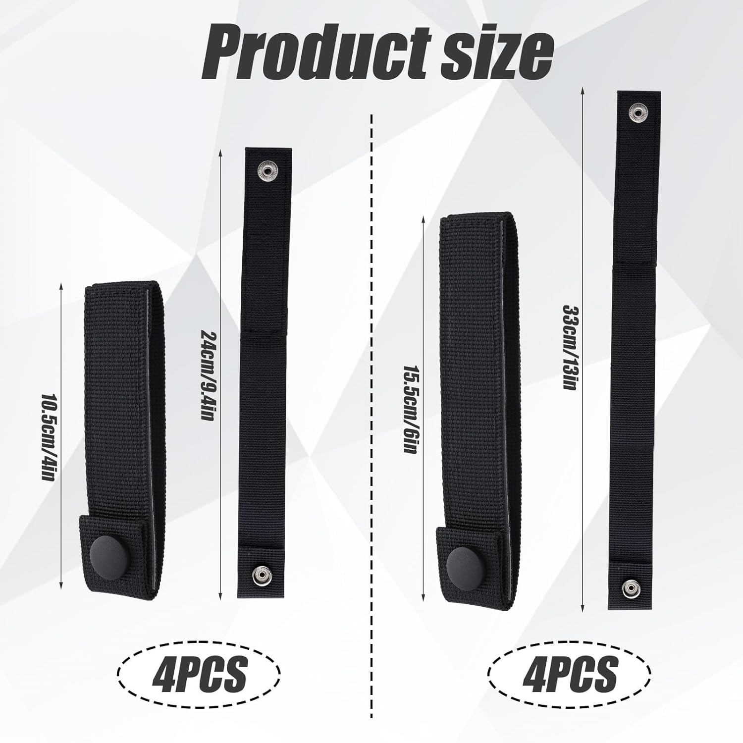 8Pcs MOLLE Straps,Molle Ribbon Straps Nylon MOLLE Fastener Strap Heavy Duty Snap Strap Buckle Fastener Molle Panel Connectors for Camping Hiking Backpack Molle Accessories