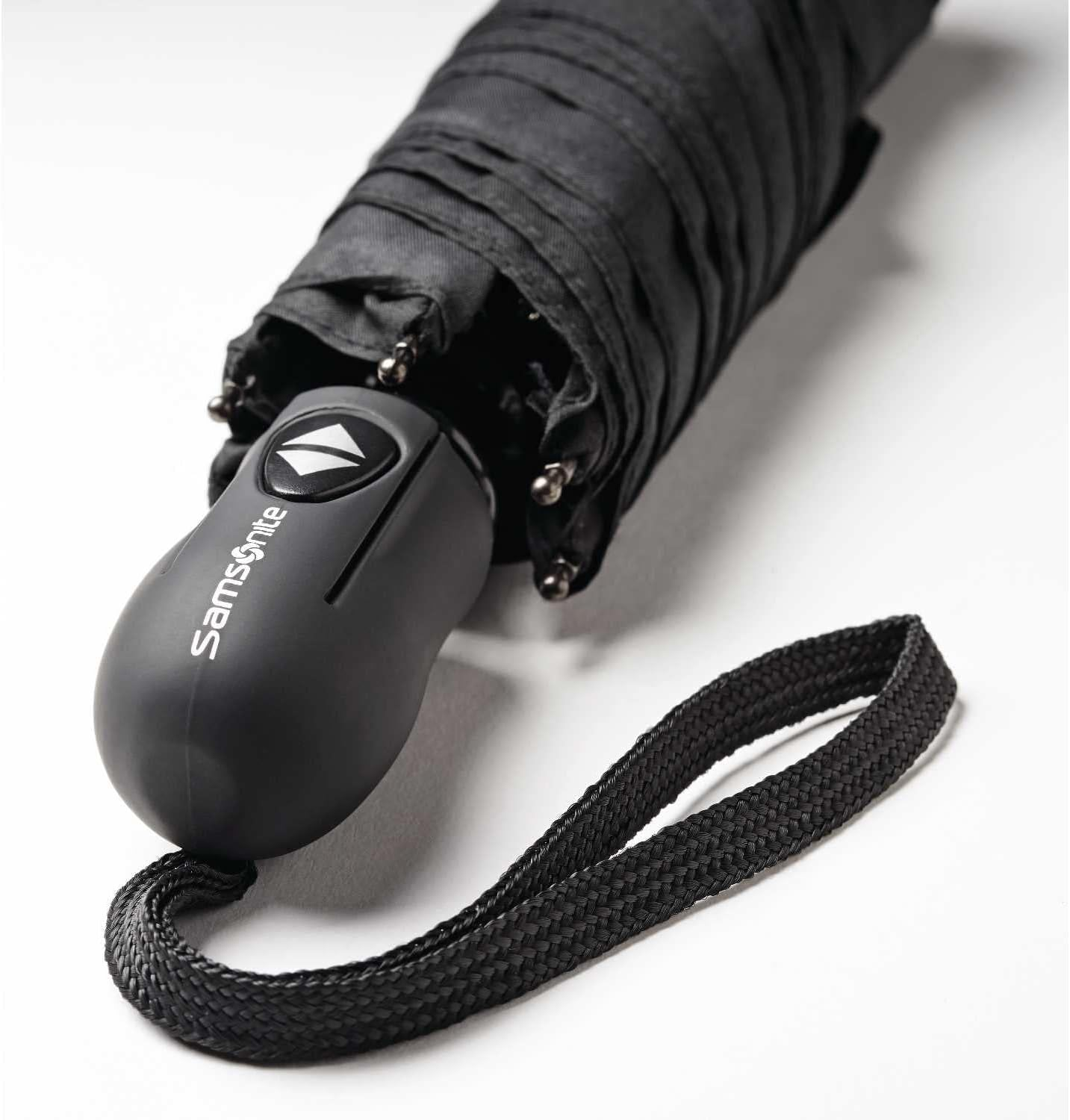 Samsonite Compact Auto Open/Close Umbrella, Black, One Size, Black, One Size, Compact Auto Open/Close Umbrella