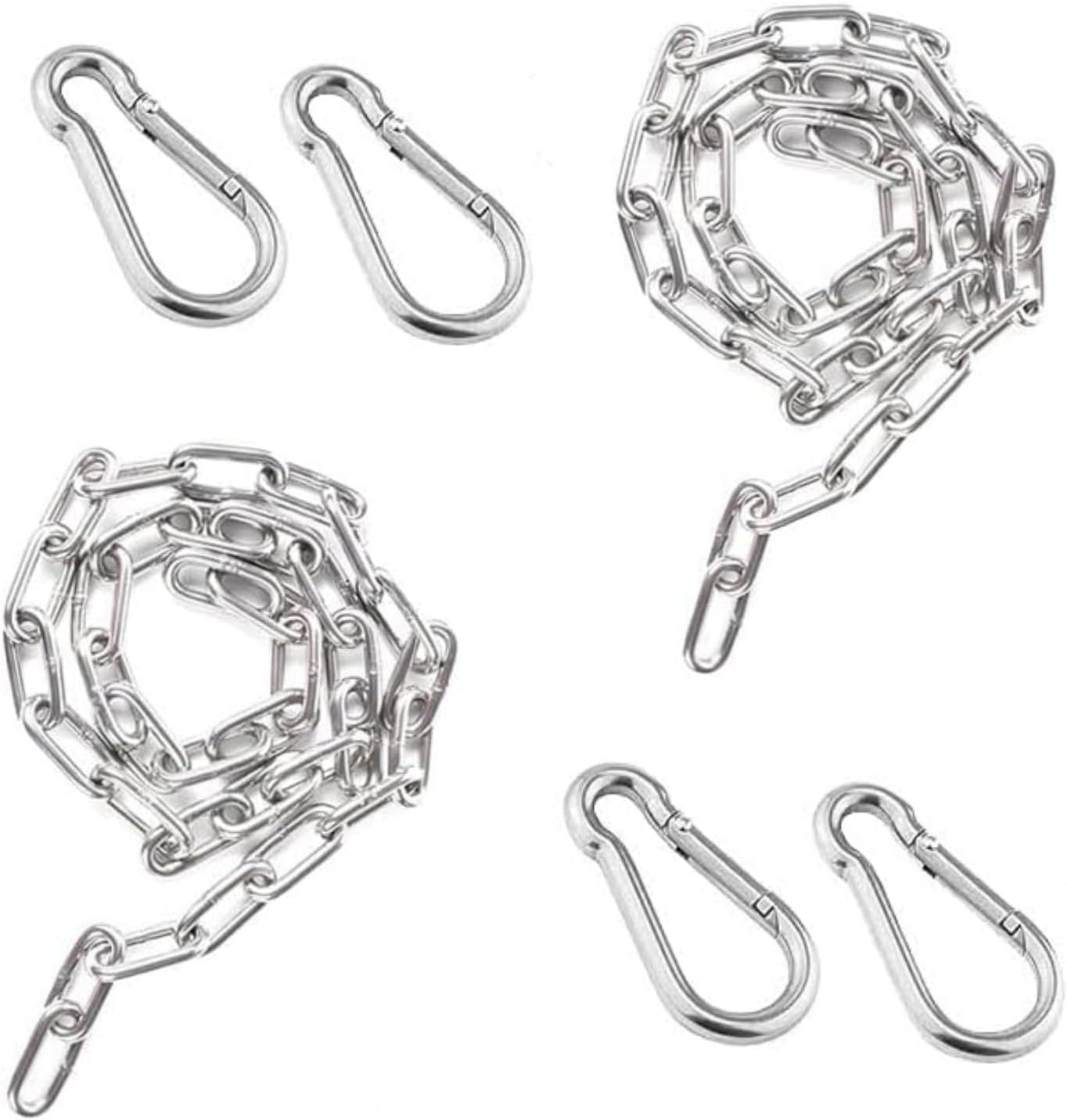 Metal Chain Link Stainless Steel Chains Lock Chain 1M with 2 Hooks, Long Hanging Chains Securty Thick Heavy Duty Dog Chains Safety Metal Pet Chain Bulk Loop Chains Gate Chain for Lock Outdoor Camping image number 4