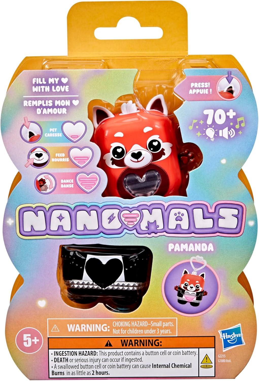 Hasbro Nano-Mals Pamanda the Red Panda, Electronic Pet Panda Toy, 70+ Responses, Interactive Fidget Toys for Girls & Boys Ages 5+ image number 3
