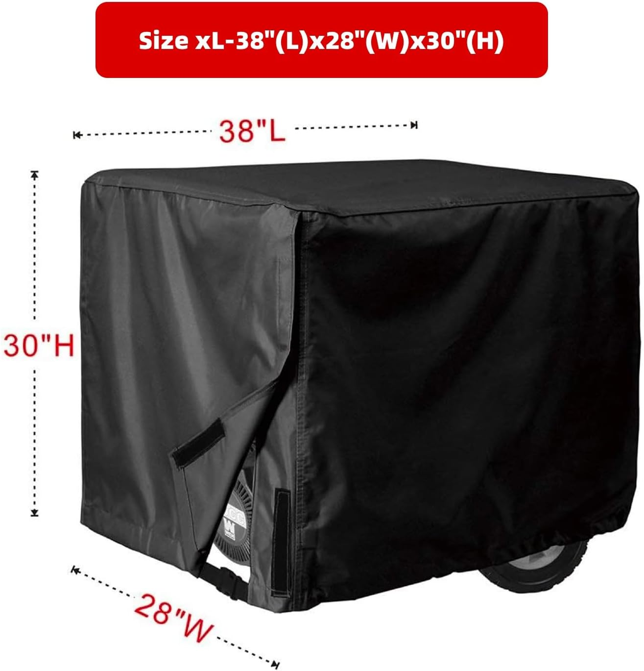 Porch Shield Heavy-Duty Generator Cover 26X20X20 Inch - Waterproof Universal Fit for 3000-5000W Generators, Weatherproof Outdoor Protection with Uv-Resistant Reinforced Seams (Black) - Grey image number 4