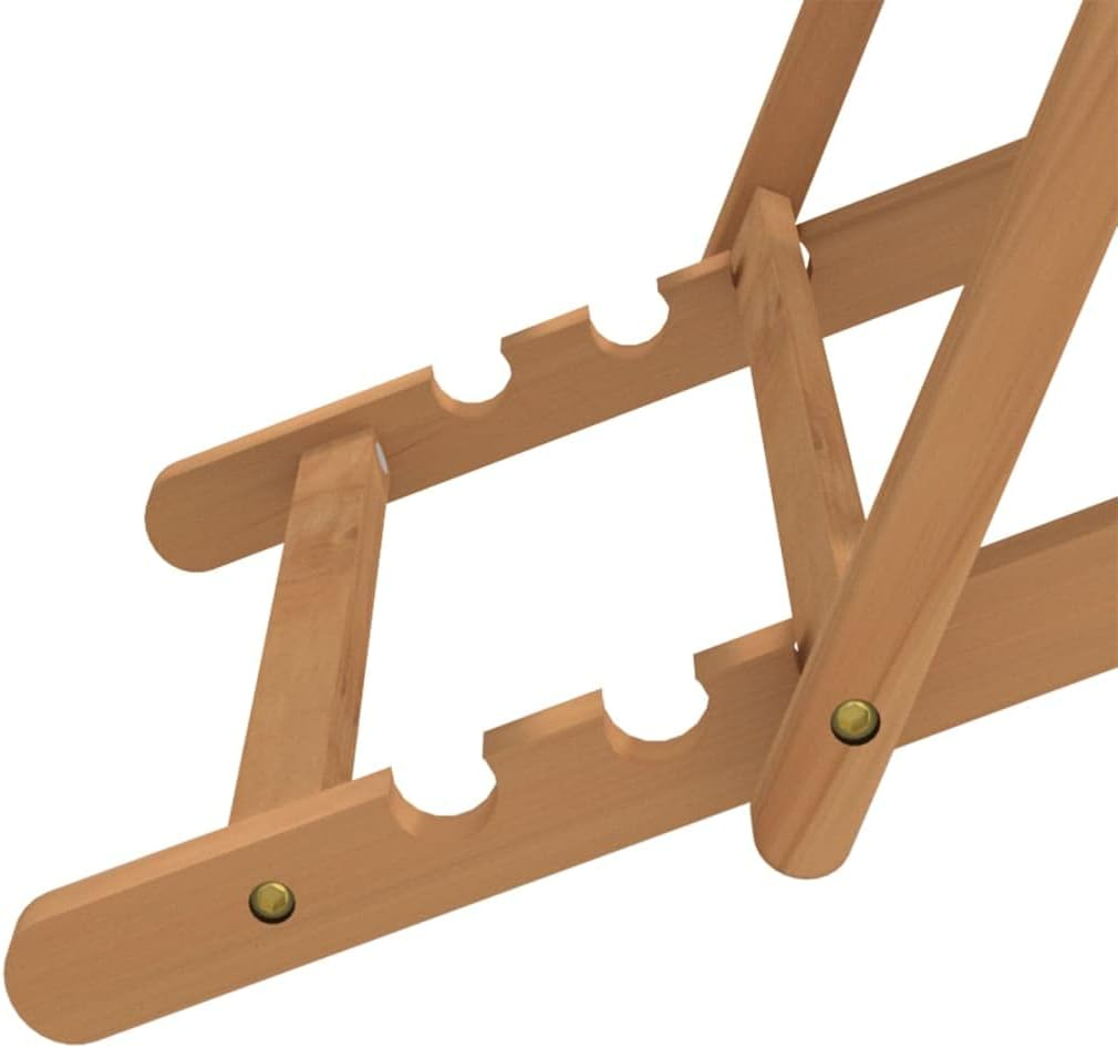 Vidaxl Folding Beach Chair in Grey, Solid Teak Hardwood, Ideal for Garden, Beach, Camping with Fabric Seat & Adjustable Backrest image number 4