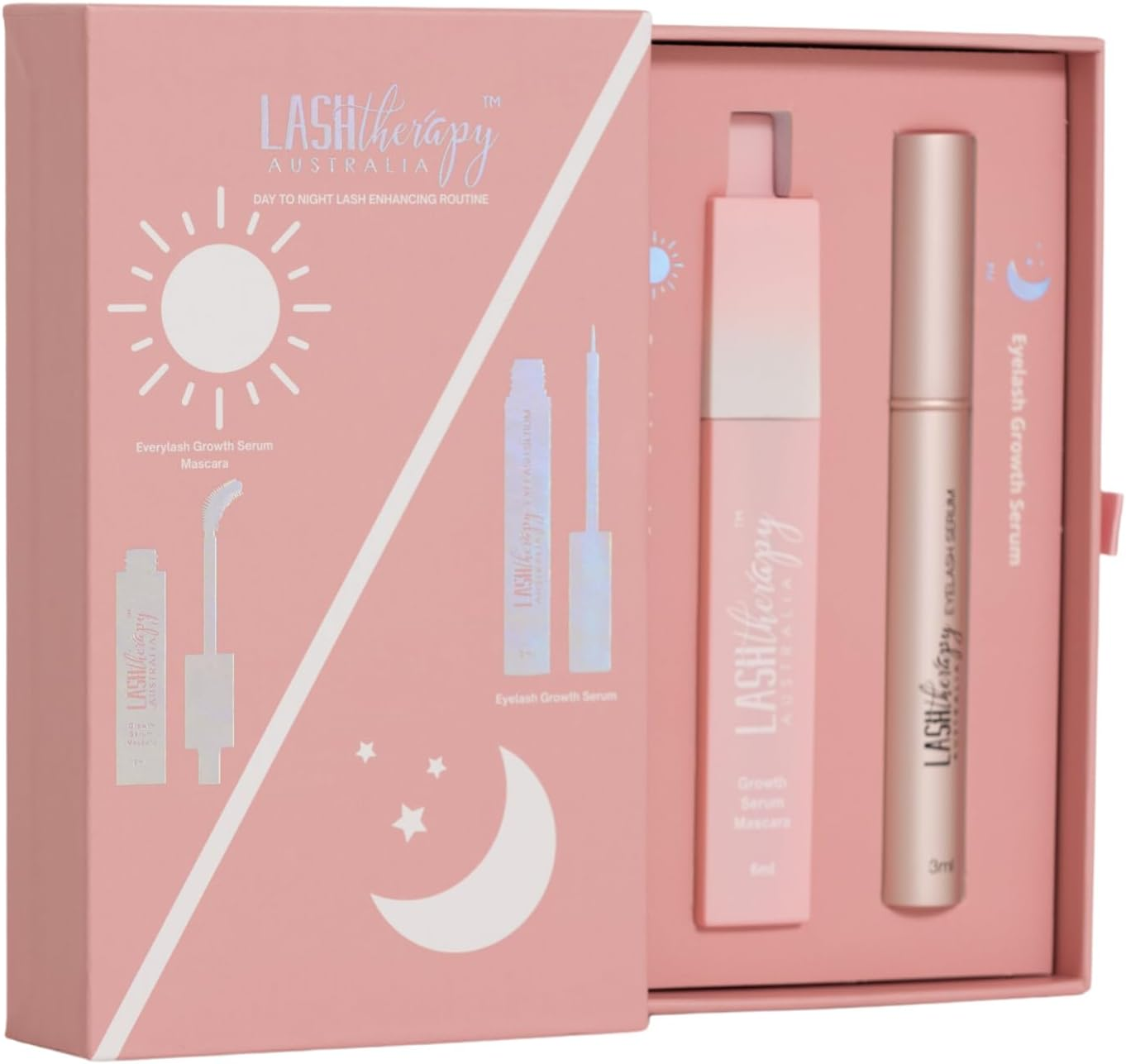 Lash Therapy Australia Day to Night Bundle Eyelash Growth Serum + Mascara, Eyelash Growth Serum + Waterproof Black Volume and Length Mascara, Cruelty Free image number 2