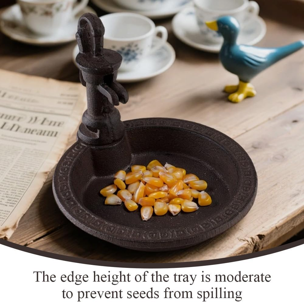 Well-Shaped Bird Feeder Bowl,Natural Drinking & Feeding Station,Rustic Outdoor Garden Decor, Decorative Feeder for Gardens and Yards image number 2