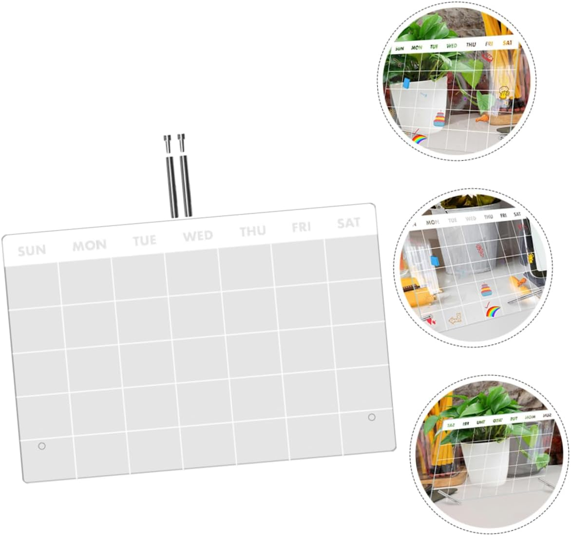 Operitacx 1Set Acrylic Desktop Clear Board Reusable Erasable Memo Board for Weekly Planning Easy to Clean Writing Markers for Office Students and Teachers image number 3