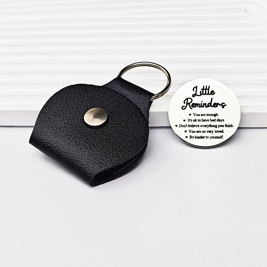 Encouragement Inspirational Gifts for Women Men Pocket Hug Token Keychain Christmas Birthday Gifts for Sister Friend Hug Tokens Keepsake with PU Leather Key Chain image number 3