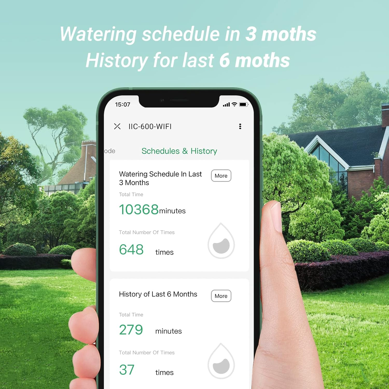 INKBIRD IIC-400-WIFI Smart Indoor Sprinkler Controller, 4 Zones, Wifi Irrigation System Controller, Free APP, Rain Skip, Automatic Watering image number 5