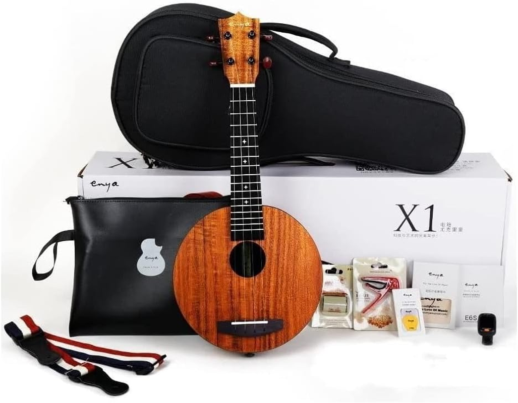 Enya EUR-X1 HPL round Soprano Ukulele with Gig Bag and Accessories Capo Strap image number 5