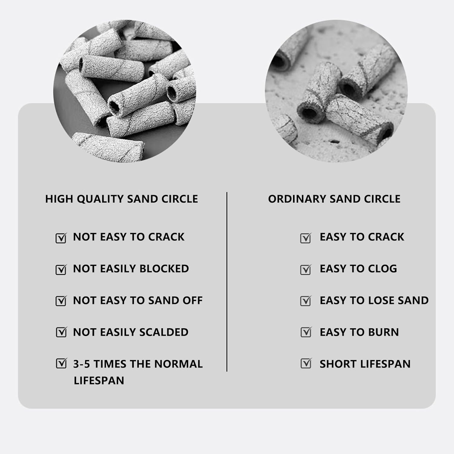 Taoluwin 50 Pcs Sanding Bands for Nail Drill, Durable Sanding Ring for Nail File, High-Grit Nail Sanders for Acrylic Nails, Manicures & Pedicures (#240) image number 5