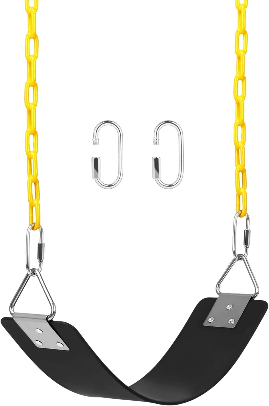 Swing Set, AGPTEK Swing Seat with 66 Inch Anti-Rust Chains Thermoplastic Coated, Support 250Lb, Swing Seat Cushion Accessories Replacement with Snap Hooks for Outdoors, Playground, Jungle & Gym(Green)