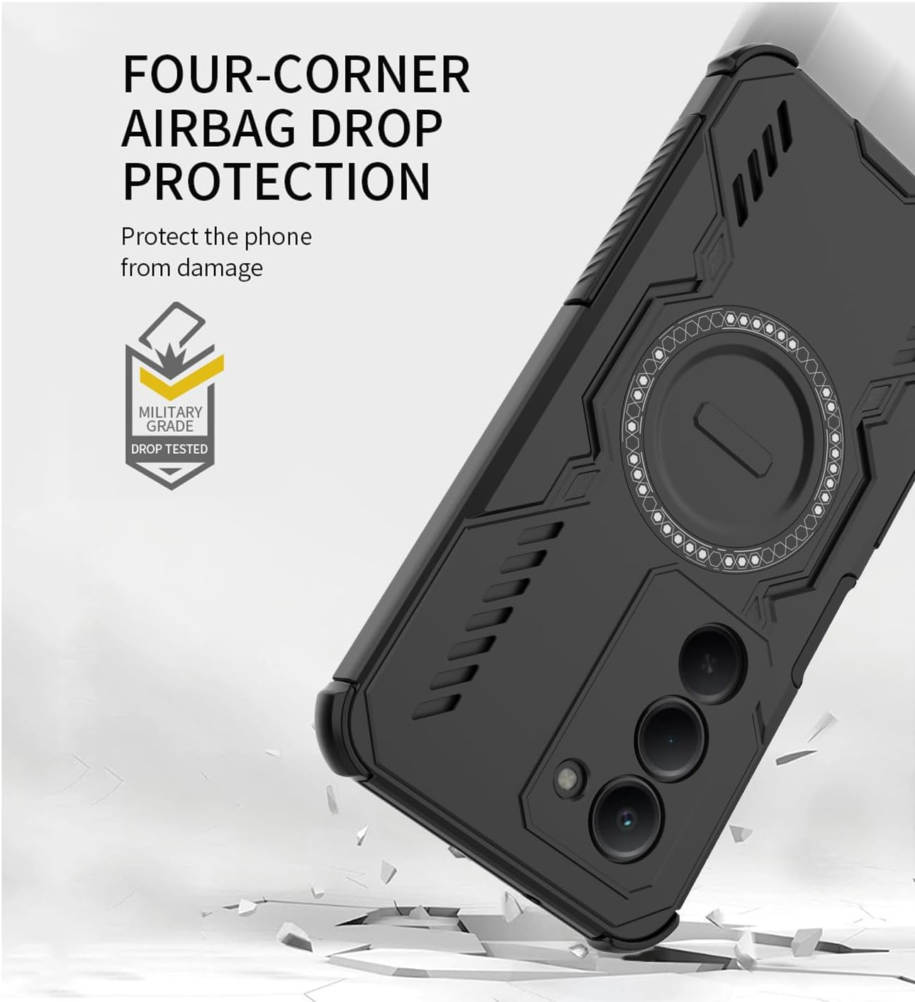 DEDUX Case for Xiaomi Redmi 15 5G Protective Case, Mobile Phone Case Tough Armor Robust PC with Magnetic Ring + Shockproof TPU Compatible with Xiaomi Redmi 15 5G Case Cover. Blue image number 4