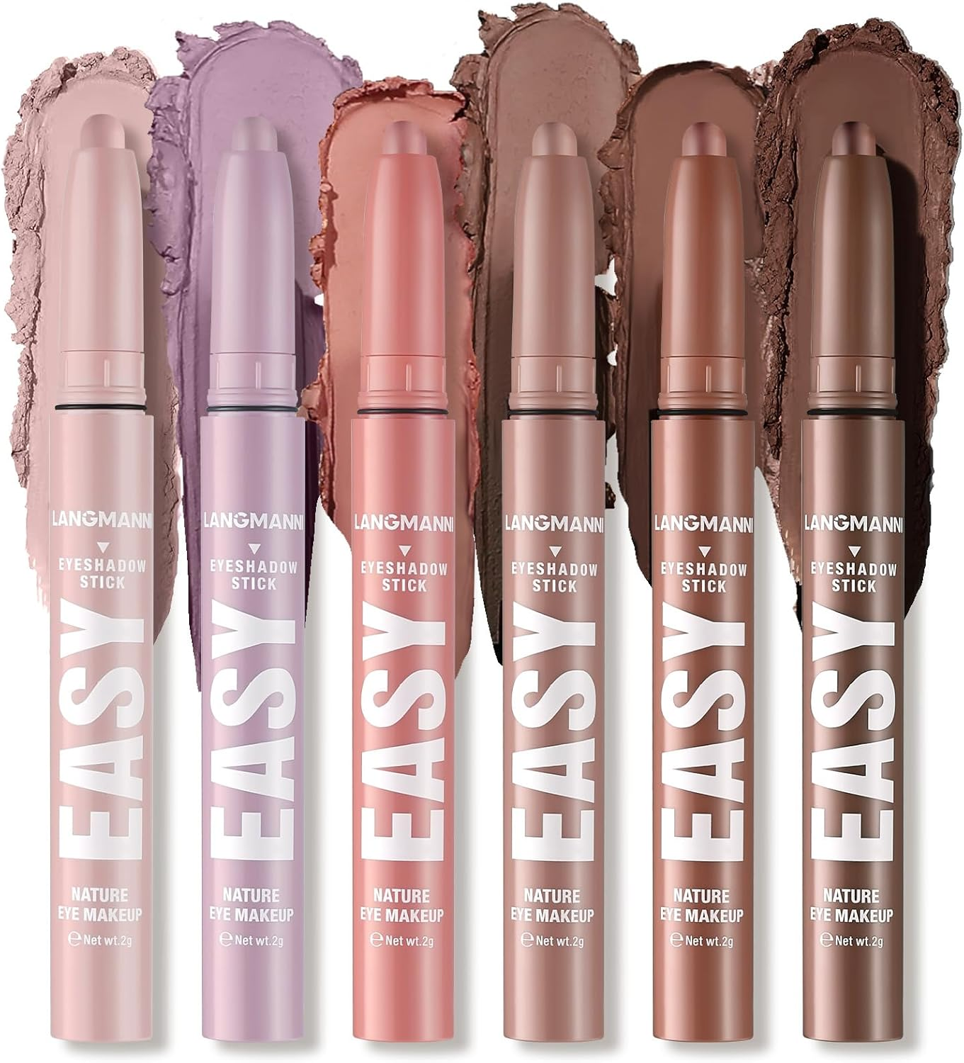 Roseflower 6 Colors Eyeshadow Shimmer Stick, Highlighter Eye Shadow Stick Set, Colorful Eyeshadow Pencil Crayon Creamy, Waterproof Pearly Sparkle Glitter Cream Stick Pen Eyeliner Makeup for Women