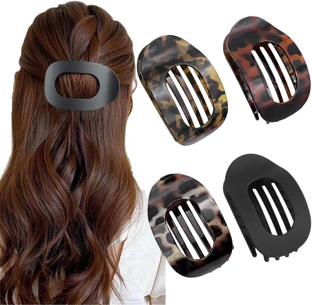 IKOPFLN Pack of 4 Volume Hair Clips, Flat Claw Clip, Hair Clips, Women'S Thin Hair, Hair Clips, Women'S Hair Accessories, Women'S image number 2