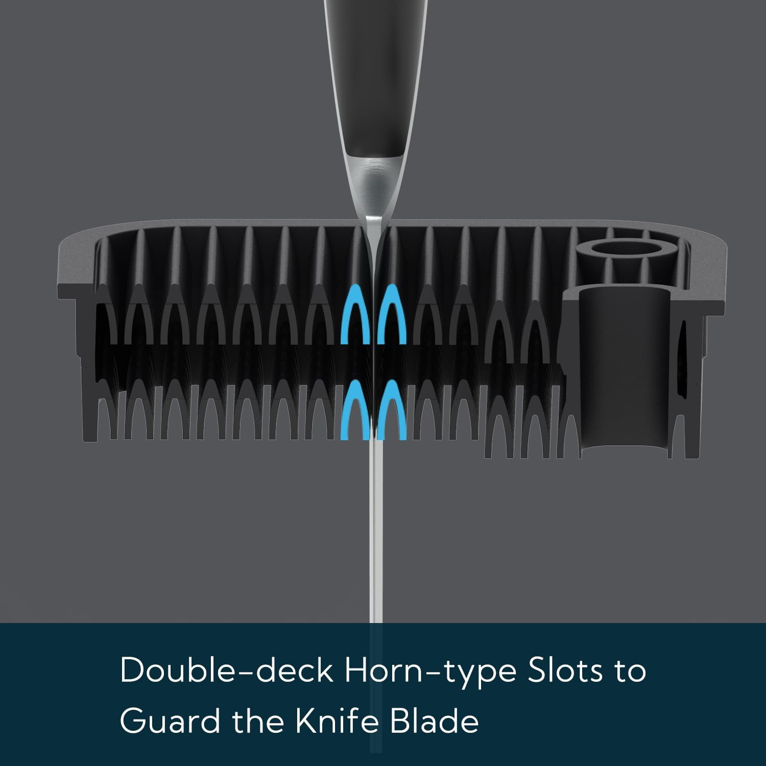 Deluxe Universal Knife Block with Slots for Scissors and Sharpening Rod Bamboo Knife Holder for Safe, Space Saver Knives Storage - Unique Slot Design to Protect Blades - by KITCHENDAO image number 5