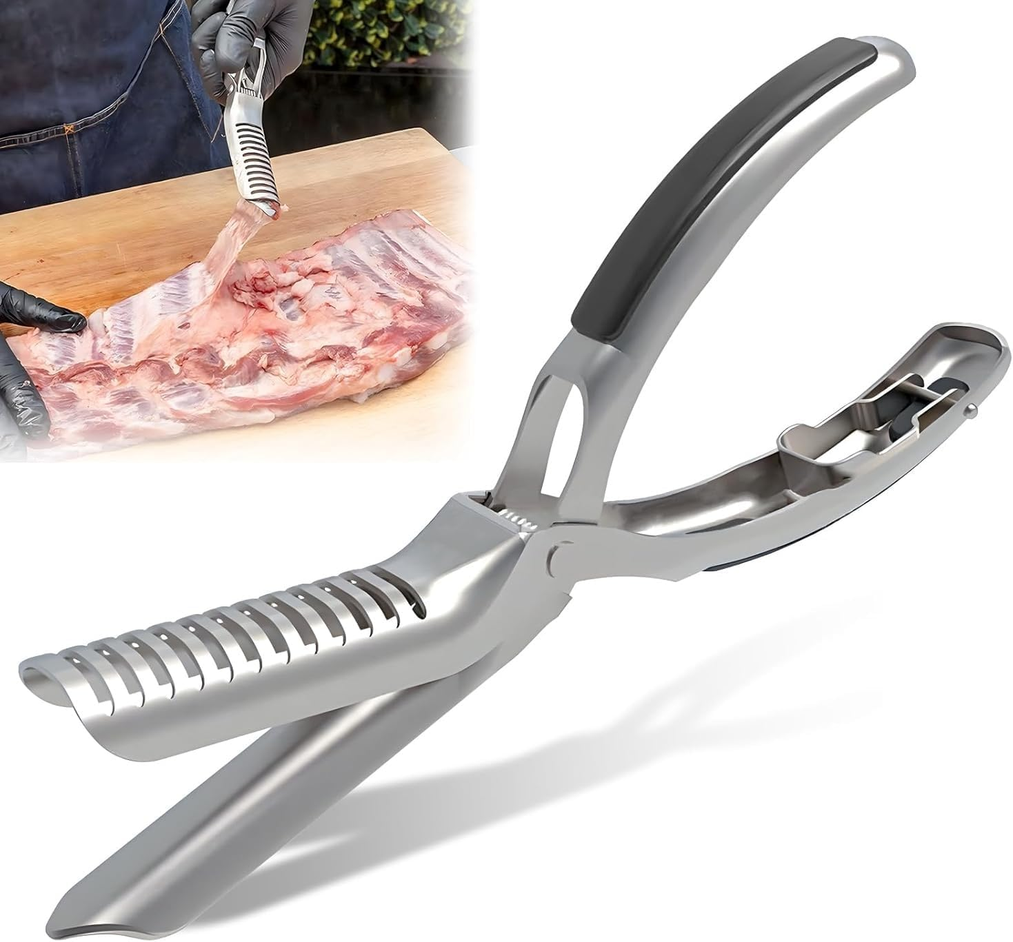 Leanockesa Rib Membrane Remover Stainless Steel Tool,Ergonomic Design for Easy Membrane Removal, Rib Prep Tool Membrane Remover,Bbq Accessories image number 6