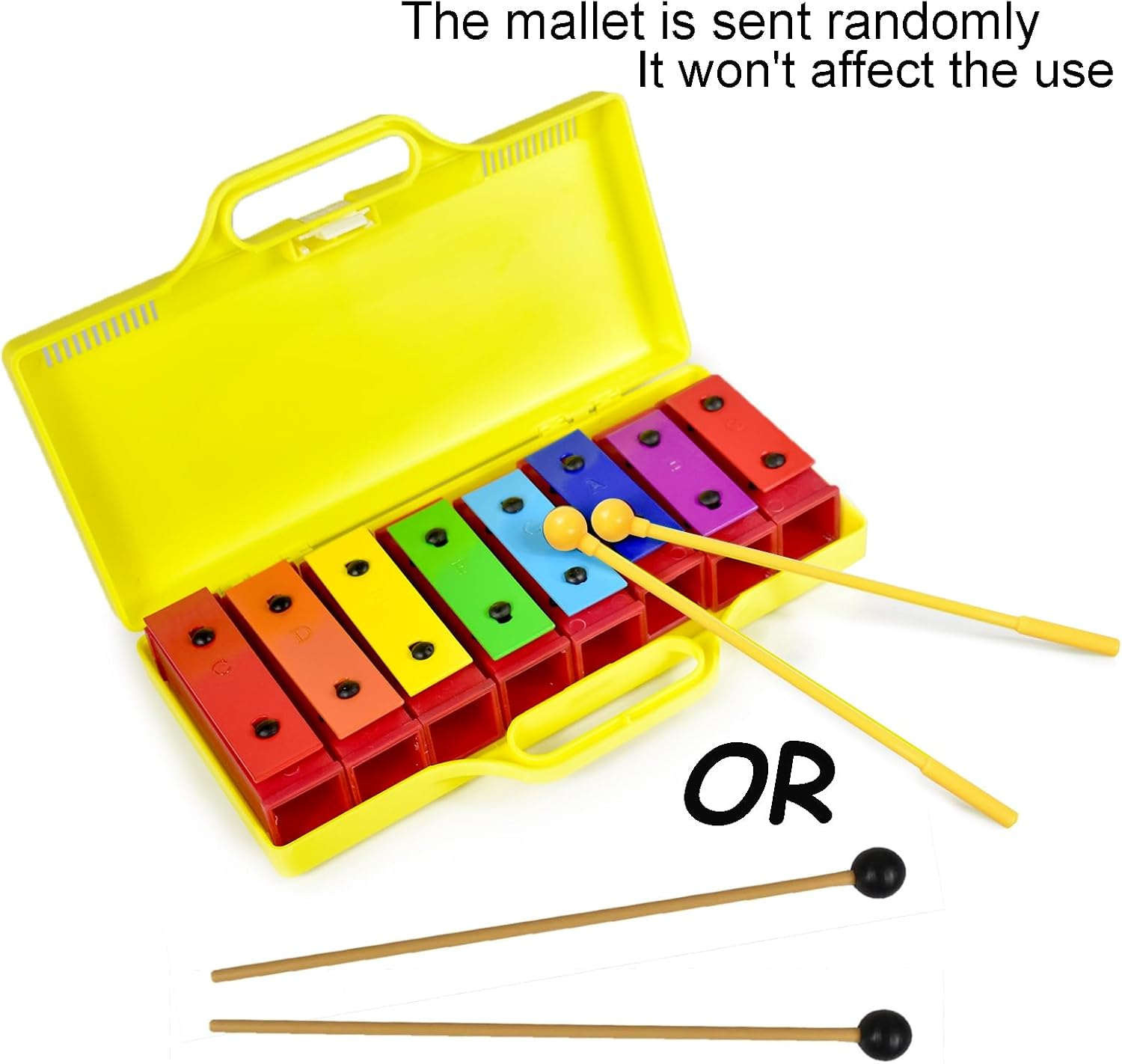 ENNBOM 8 Notes Chromatic Xylophone Glockenspiel Resonator Bells with Yellow Case image number 5