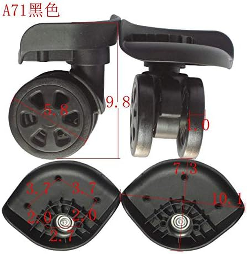 WEIMEI - Swivel Castor Wheels, Heavy Duty Swivel Wheels Trolley Furniture Caster, Swivel Wheel Replacement Luggage Travel Suitcase Wheels (Black)