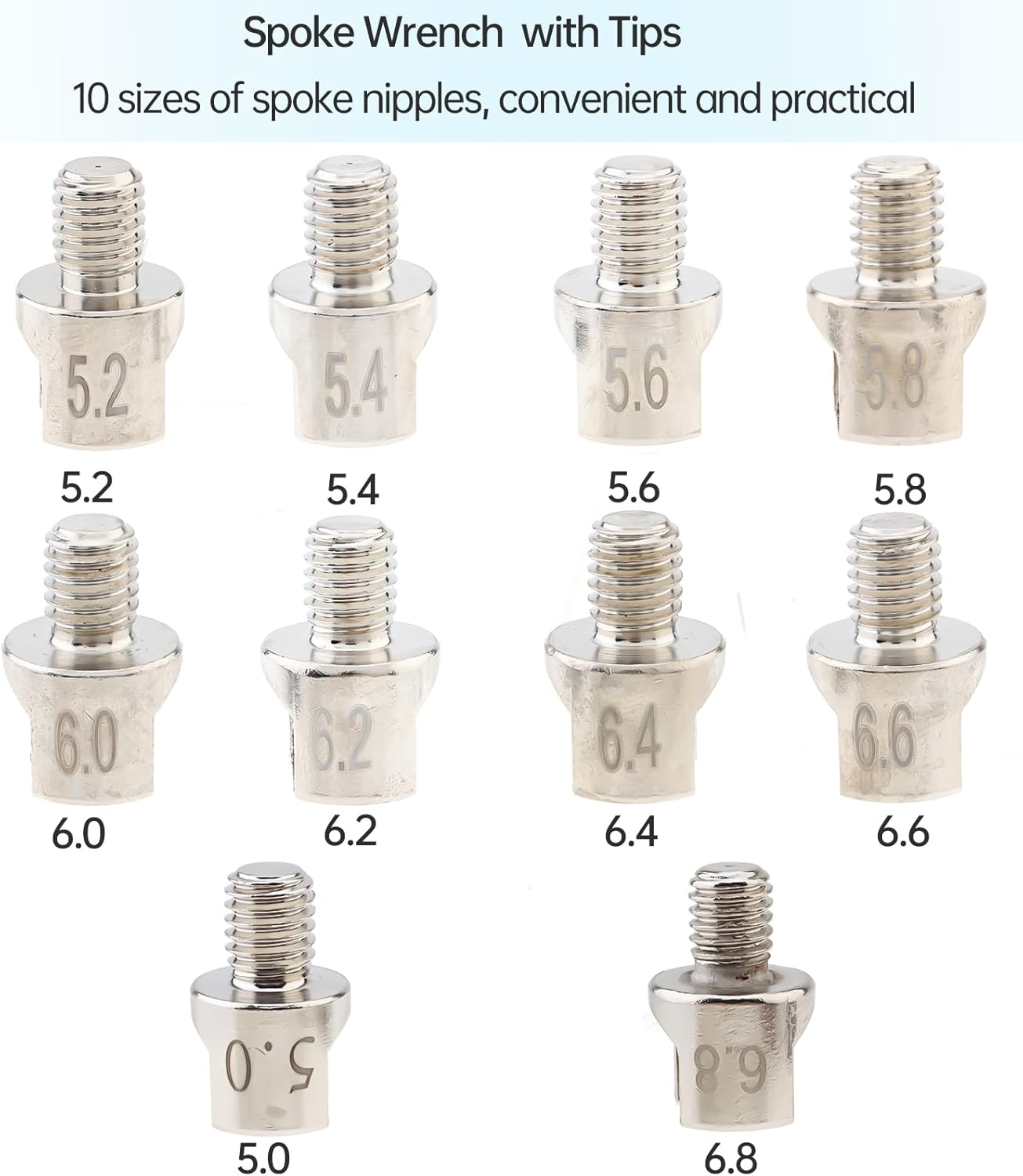 Windance Spoke Spanner Kit, 5.0-6.8Mm Steel Spoke Nipples CNC Aluminum Spoke Wrench Set for Most Motorbike Dirt Bike Scooter, (Blue) image number 5