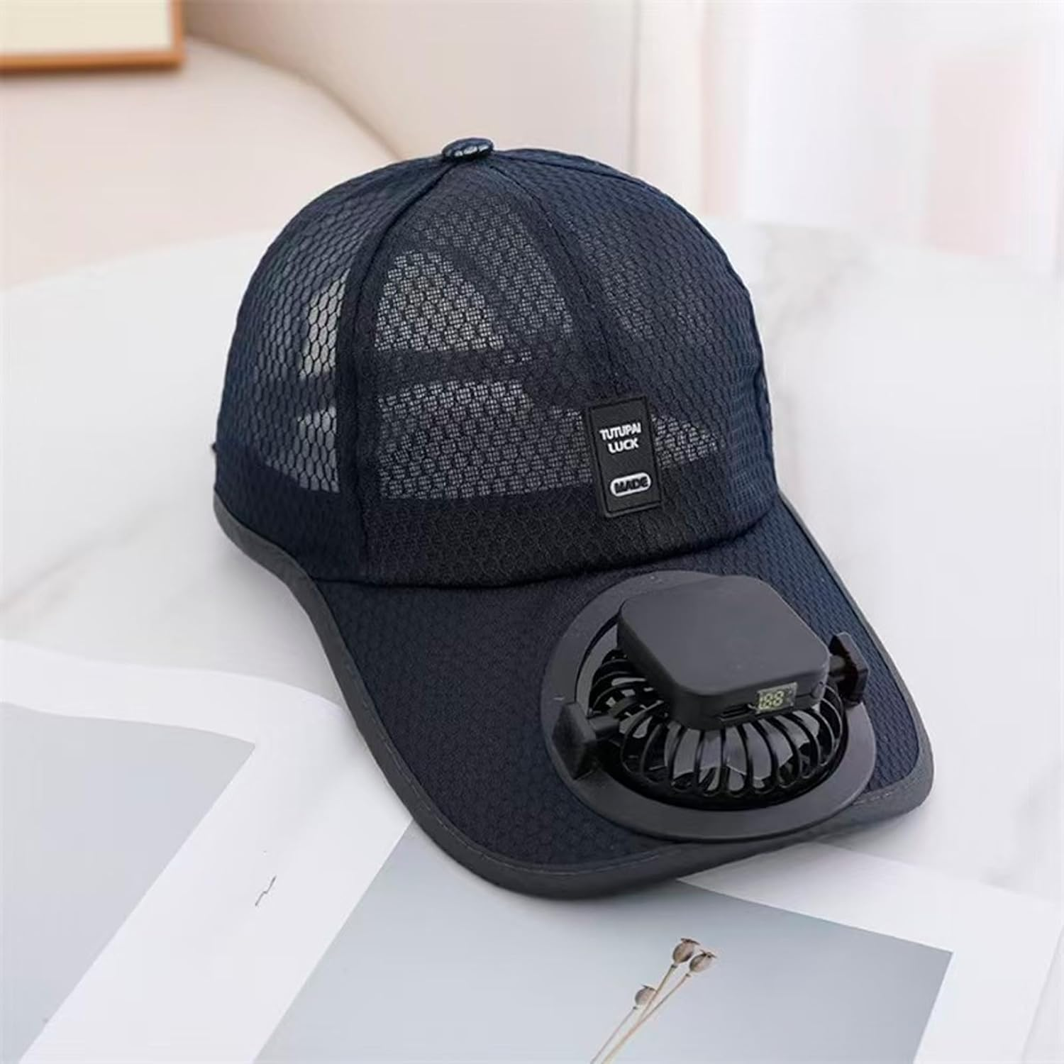 Emesak Baseball Cap with Solar Powered Fan, Adjustable Cooling Sun Hat - Peaked Caps with Mesh Breathable, Golf Gardening Sports Travel Beach Hiking Outdoor Activities Black image number 5