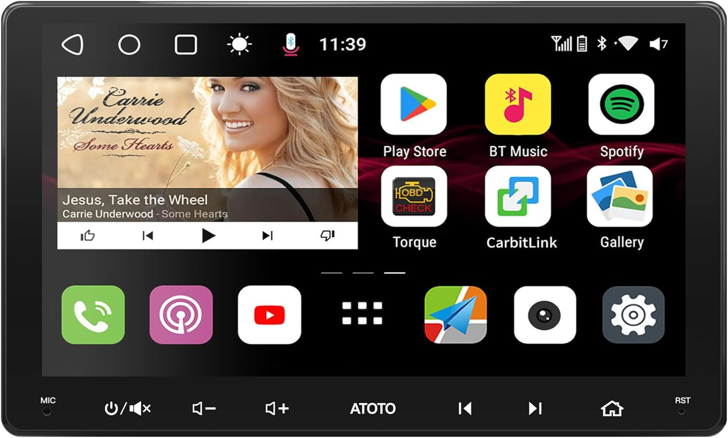 ATOTO S8 UN 9" QLED Android Double Din Car Stereo, 6+128GB, Built-In 4G/Wifi, Dual Bluetooth W/Aptx HD, Wireless Carplay & Android Auto, DSP&4 * 49W Amp, SCVC&LRV, GPS Tracking, S8G2099UN image number 5