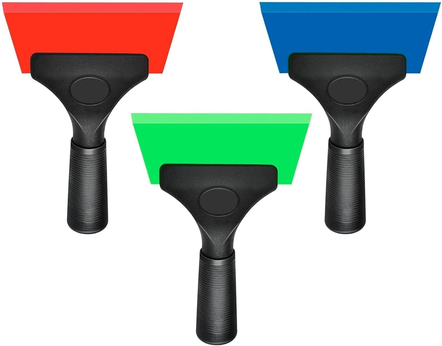 3 Pack Window Tint Squeegee, Small Squeegee with Non-Slip Handle, Car Window Tint Kit (Black+Blue+Red, 18 * 13Cm) image number 4
