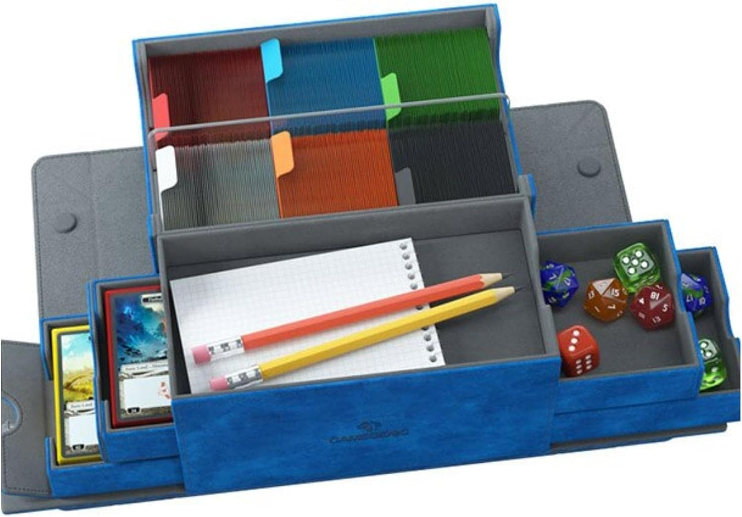 Gamegenic Game'S Lair 600+ Convertible Deck Box | Double-Sleeved Card Storage | Premium Card Game Protector | Nexofyber Surface | Holds up to 600 Cards | Blue Color | Made By,Various,Ggs20087Ml image number 5