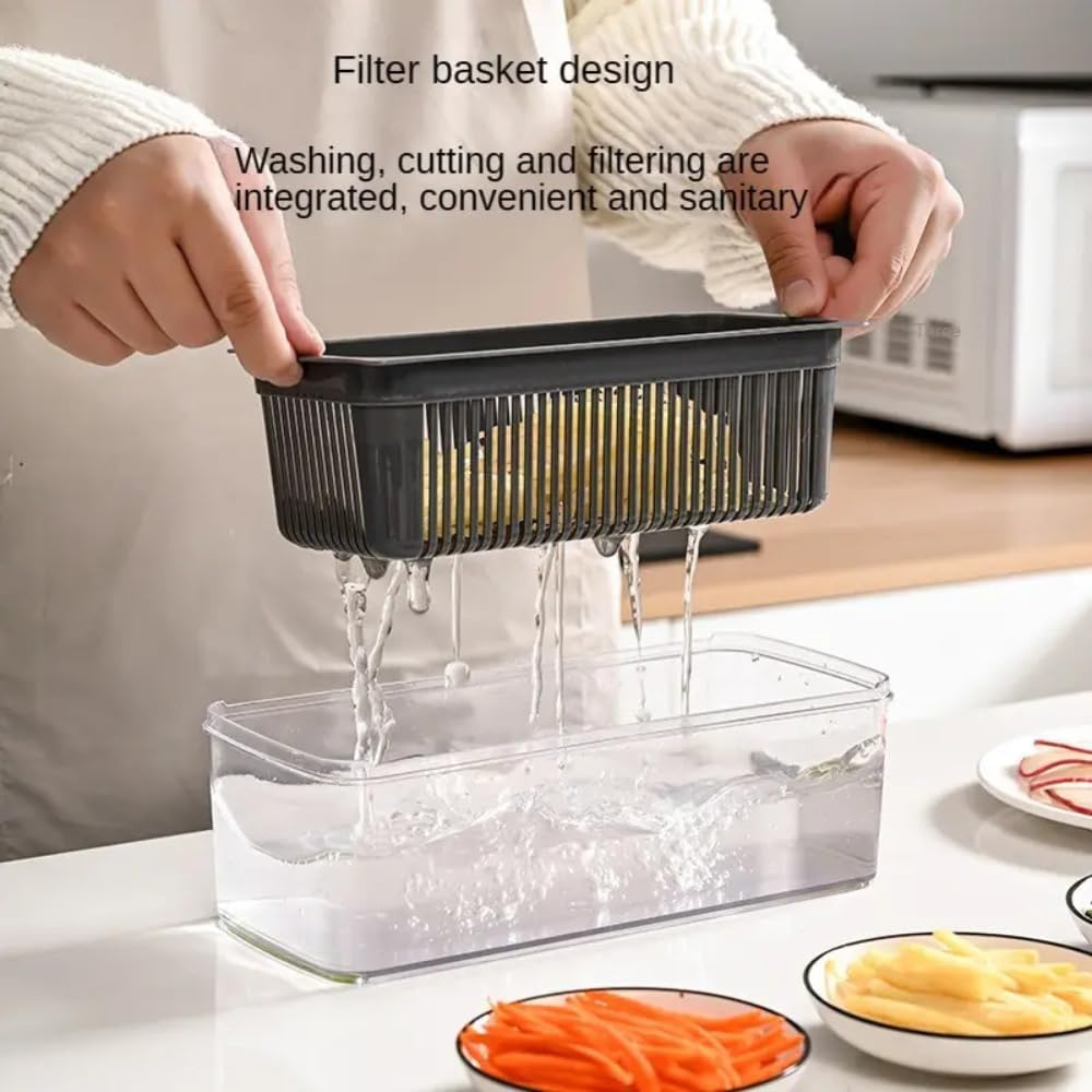 Mumoo Bear 16-In-1 Ultimate Vegetable Chopper & Mandoline Slicer &ndash; Multi-Blade Food Dicer, Spiralizer, Grater & Cutter with Container &ndash; Kitchen Gadget for Fruits, Veggies, Cheese &ndash; Black & Green image number 2