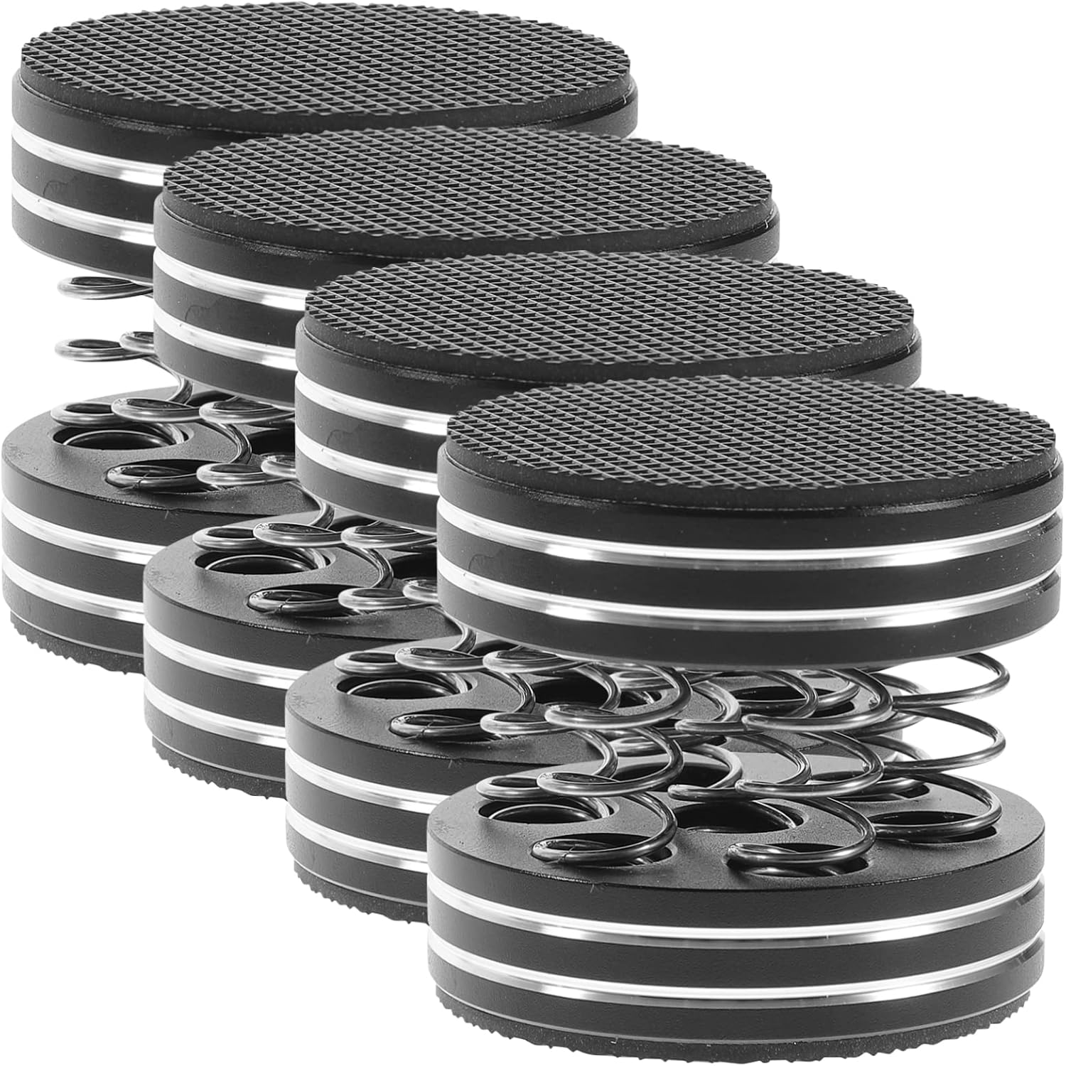 CONGARTENO 4Pcs Speaker Isolation Pads with Spring Vibration Dampers for Hifi Amplifier and Subwoofer, Black Anti-Vibration Speaker Spikes Feet for Home Audio Equipment image number 5