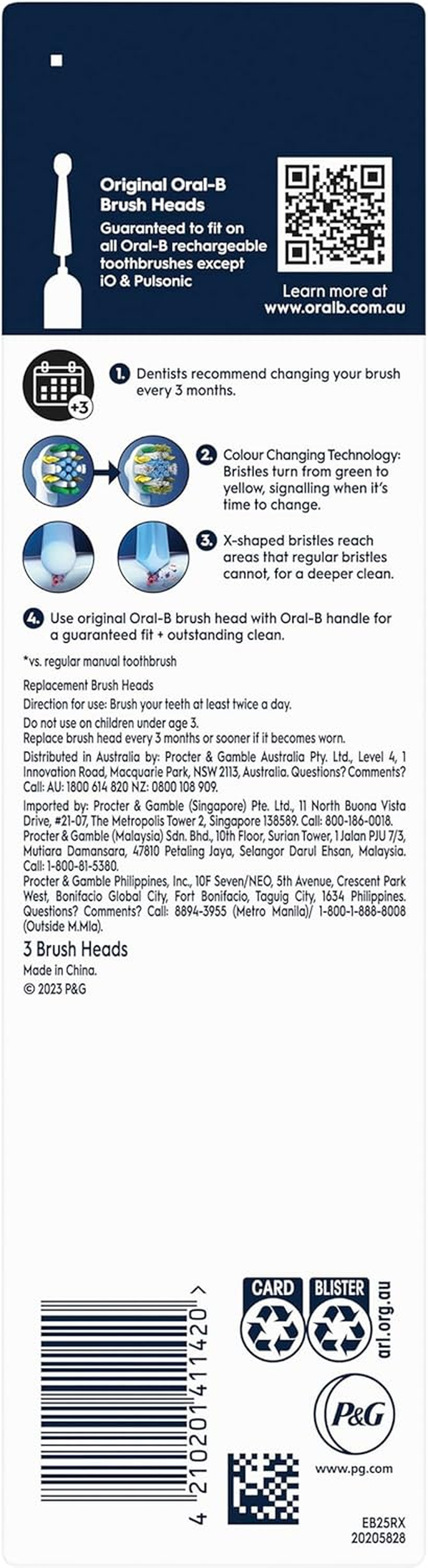 Oral-B [GENUINE] Floss Action Clean Electric Toothbrush Replacement Heads, 3 Pack image number 4