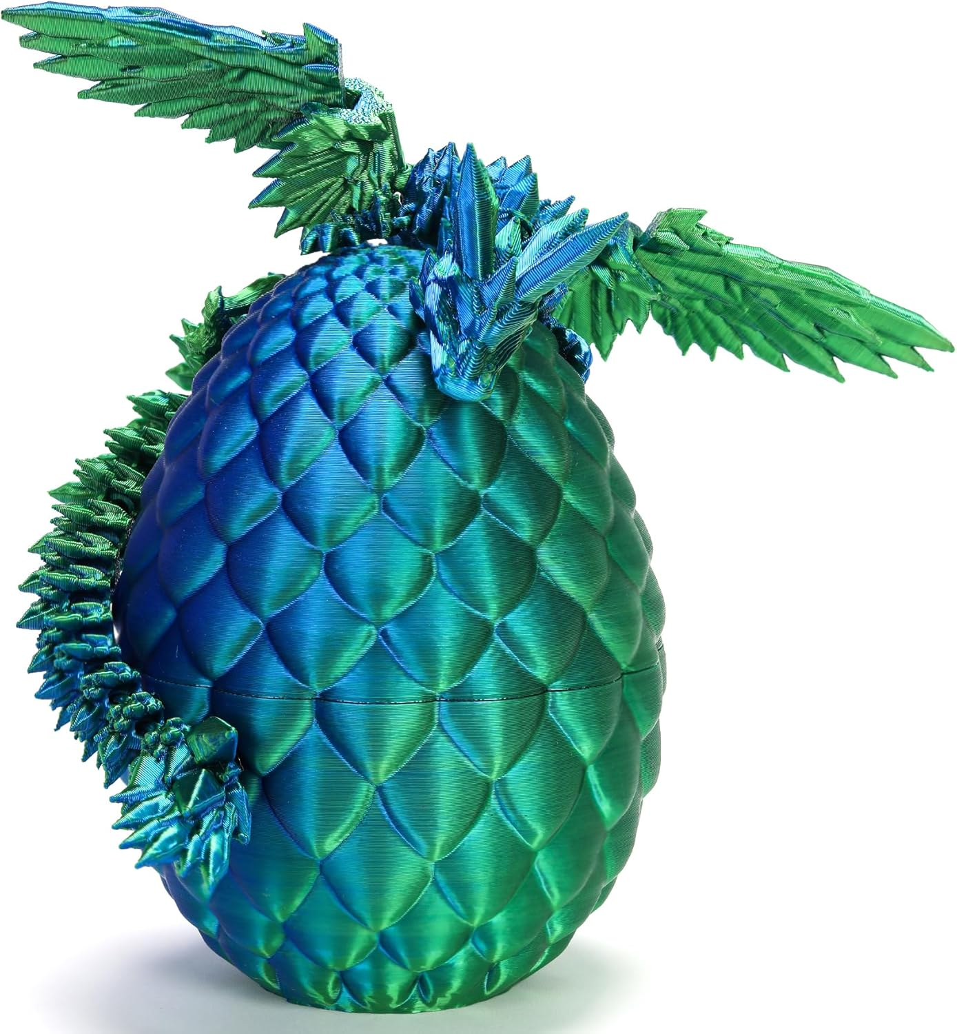 3D Printed Dragon, 3D Printed Dragon with Wings, 3D Printed Dragon Eggs with Dragon Inside, Dragon Fidget Toy, Articulated Crystal Dragon in Egg, Home Office Decor(Purple) (Dragon-Purple)