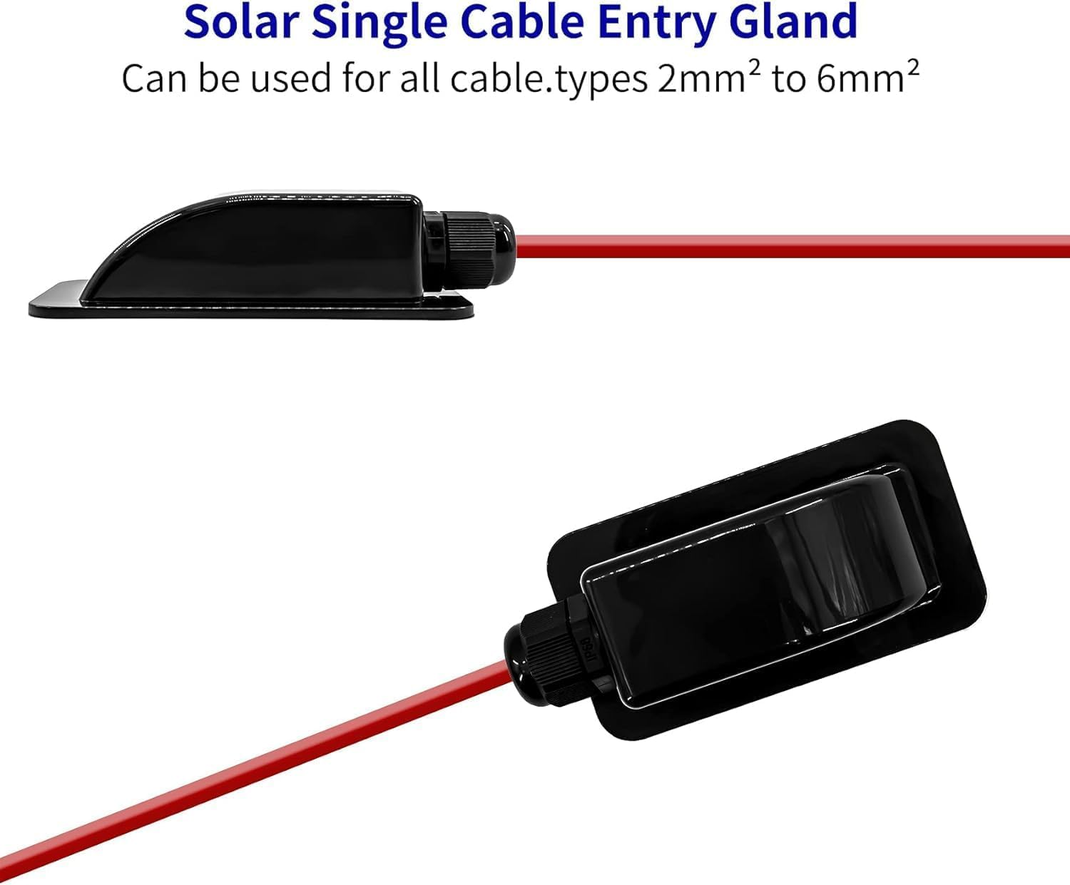 FARLINK Solar Cable Entry Gland Box, ABS Waterproof Single Cable Entry Plate for 3Mm to 12Mm Cables for RV Roof,Boat,Yacht(Black) image number 6