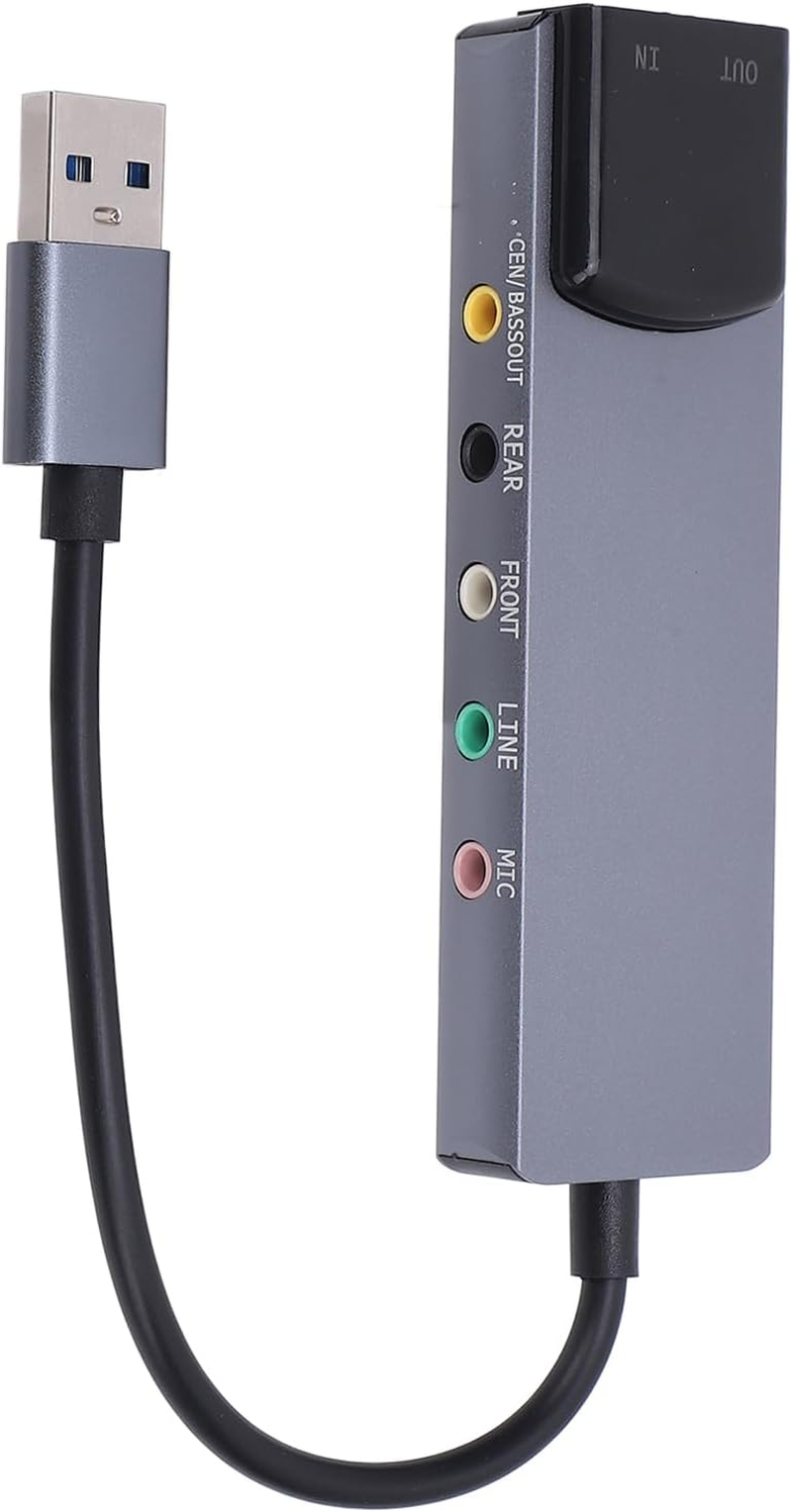 Dpofirs External Sound Card, 5.1/7.1 Channel Support, for TV, Speakers, HTPC Home Theater Setups, 48Khz Sample Rate, Mic / 3.5MM Sound/Optical Fiber Input image number 3