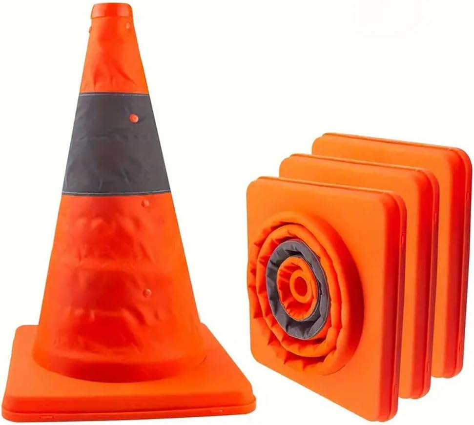 AIMALL 1Pcs Collapsible Traffic Cones, Reflective Road Parking Cones, Sizes 11.8 to 27.5 Inches High Visibility Cones for Driving and Road Safety, Easy Storage and Durable image number 1