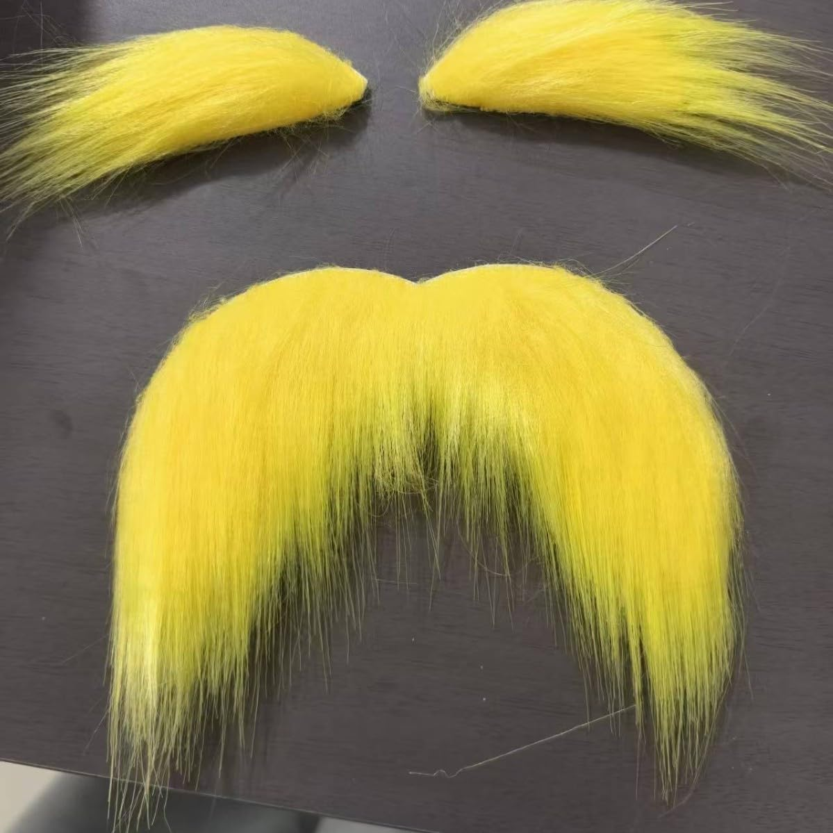 Stick Fake Beard and Eyebrows Costume Accessories for Halloween Party Easy Yellow image number 1